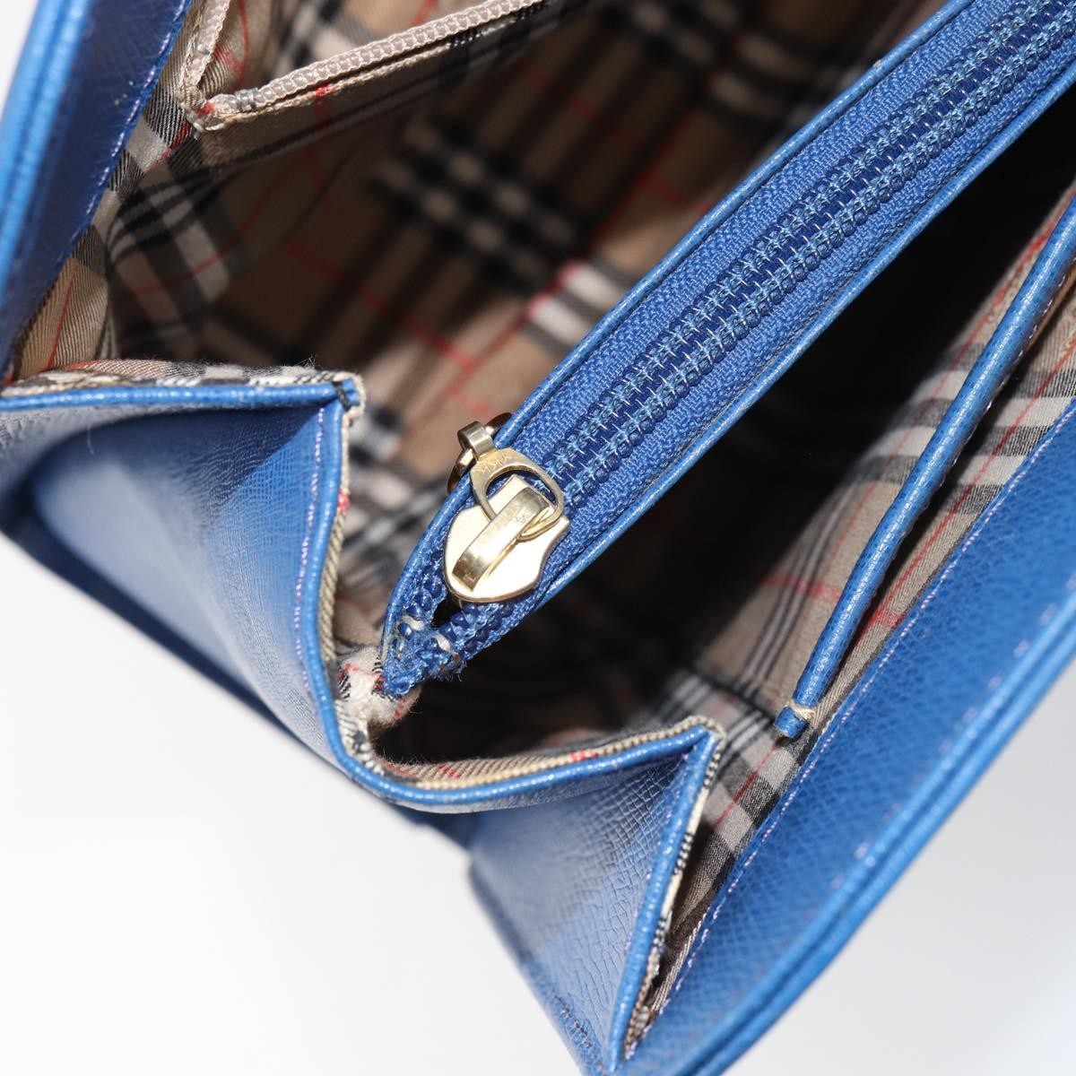 Burberry Vintage Leather Blue Leather Handbag (Pre-Owned)