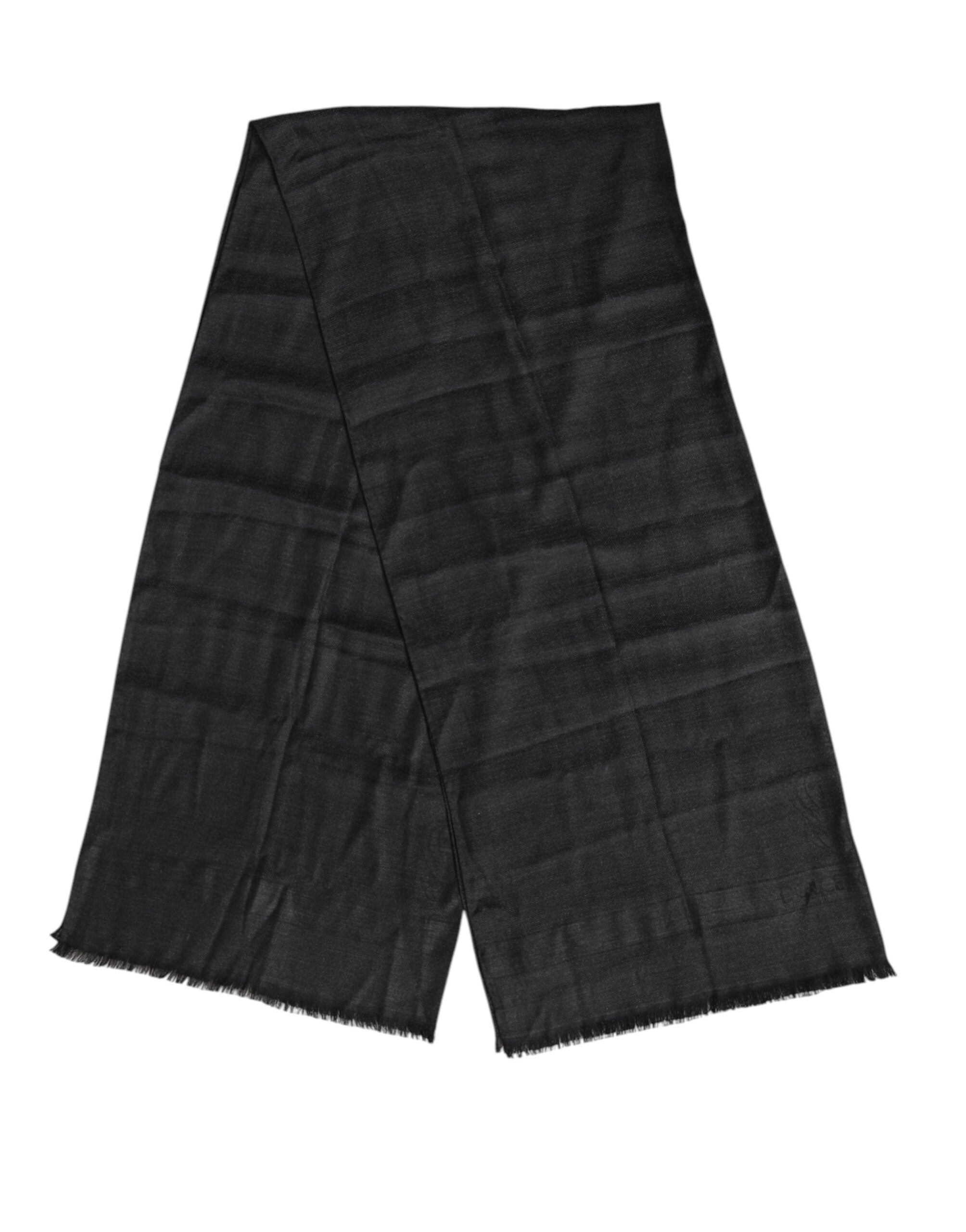 Dolce & Gabbana Dark Gray Cashmere Fringes Neck Warmer Men's Scarf