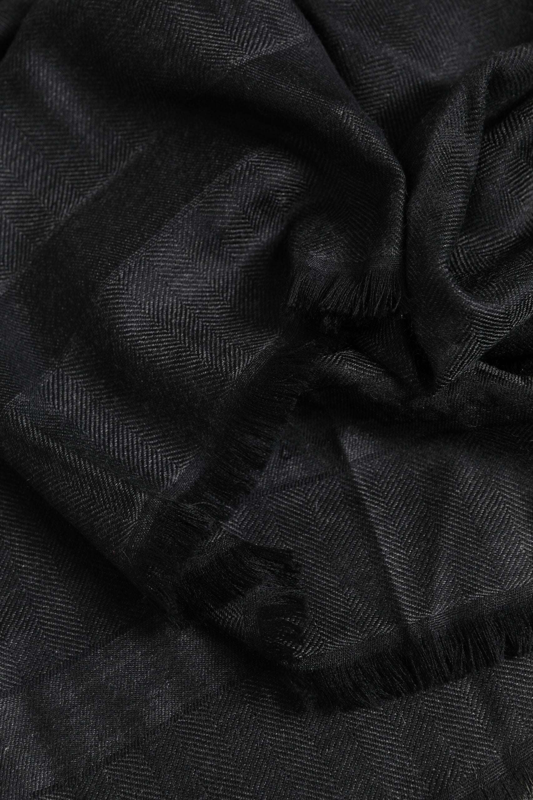 Dolce & Gabbana Dark Gray Cashmere Fringes Neck Warmer Men's Scarf
