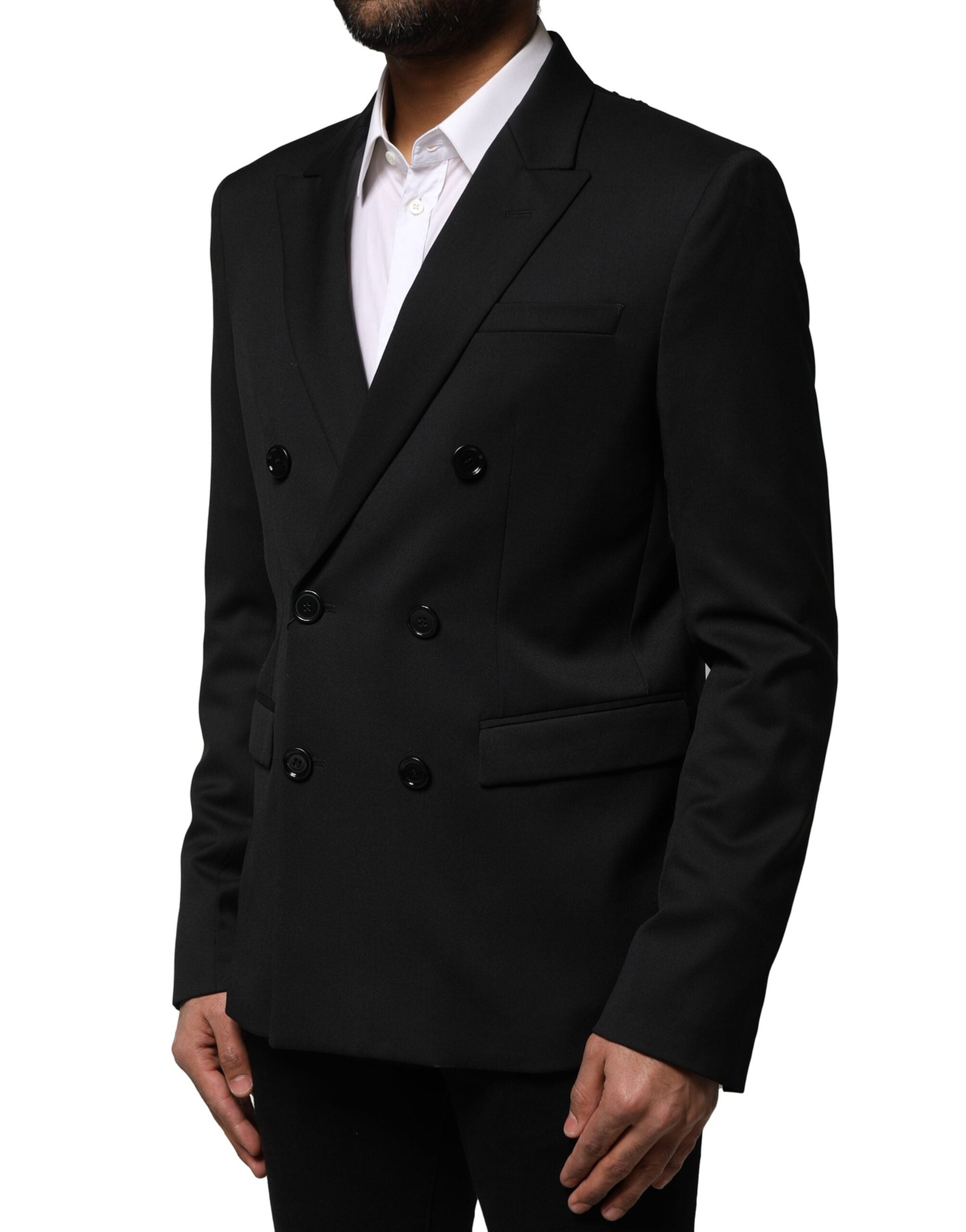 Emporio Armani Black Double Breasted Men Jacket Suit Men's Blazer (Pre-Owned)