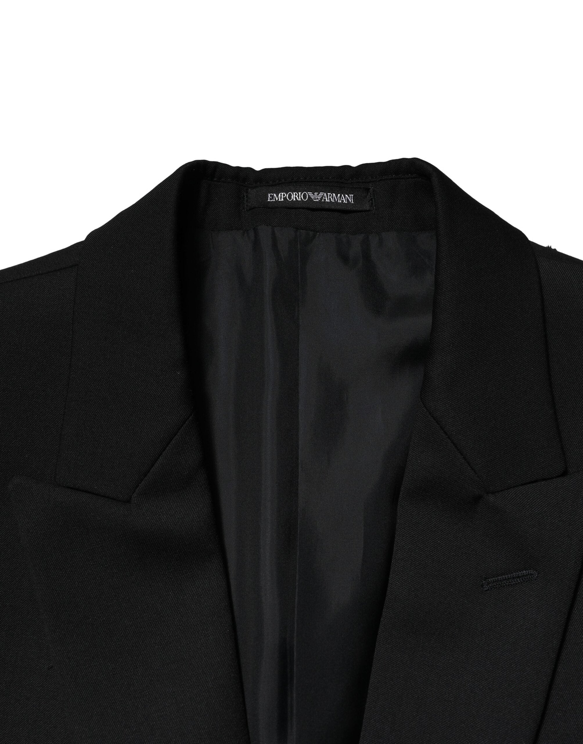 Emporio Armani Black Double Breasted Men Jacket Suit Men's Blazer (Pre-Owned)