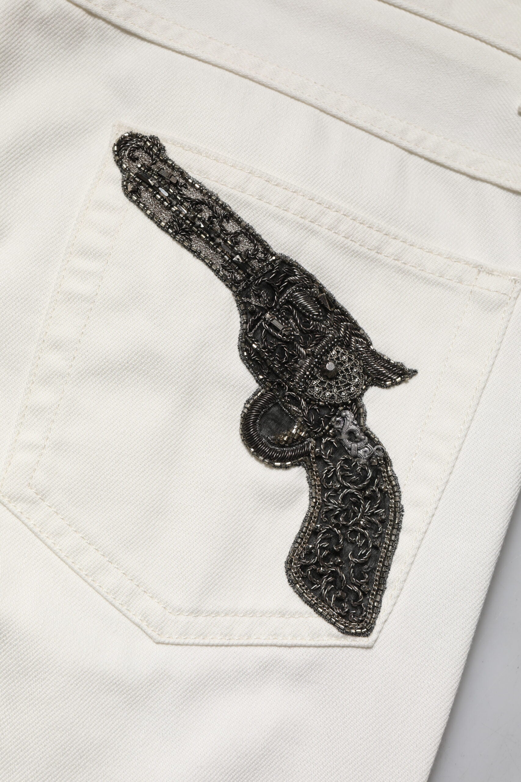 Dolce & Gabbana White Cotton Skinny Men Denim Men's Jeans (Pre-Owned)