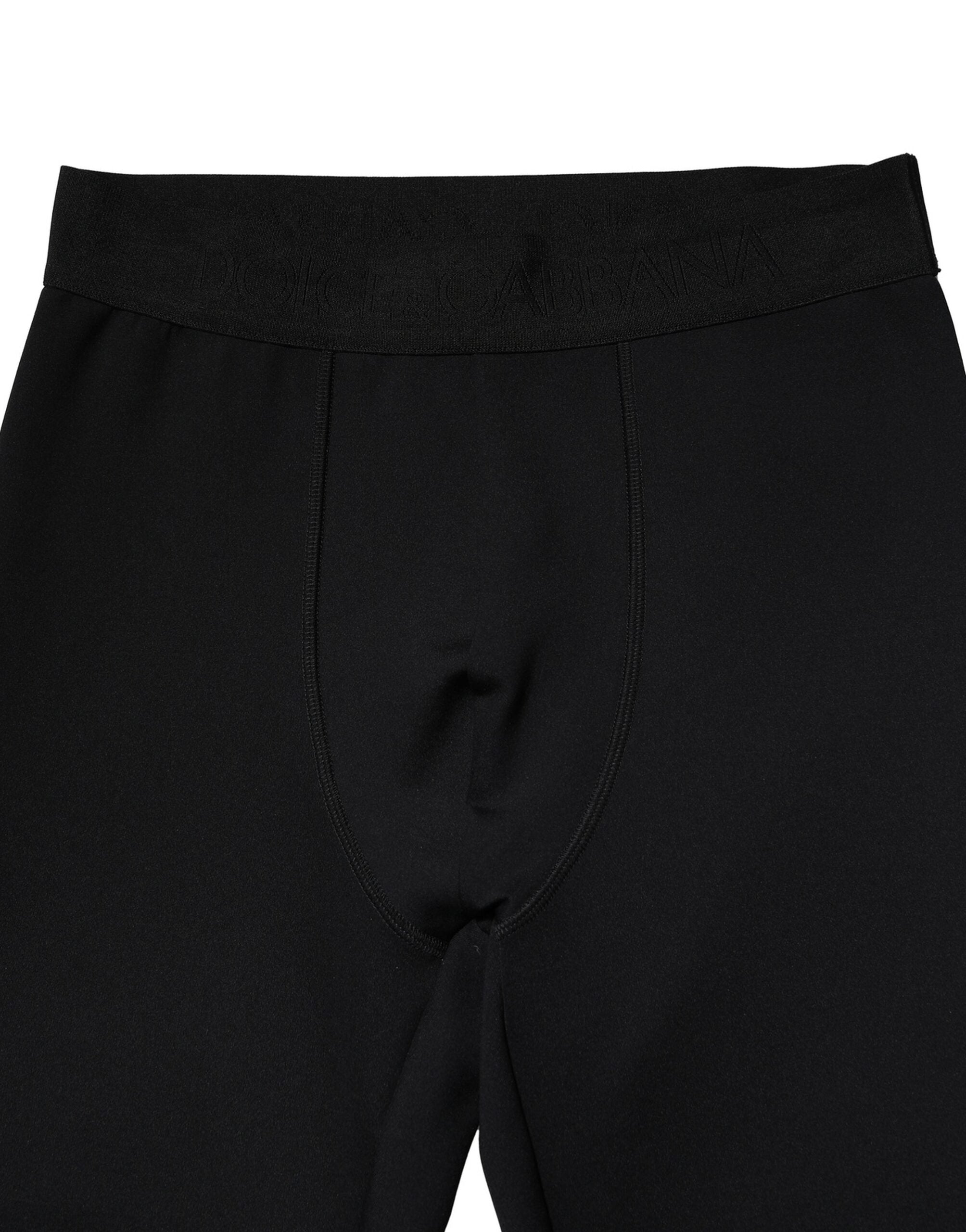 Dolce & Gabbana Black Nylon Elastic Logo Men Leggings Men's Pants