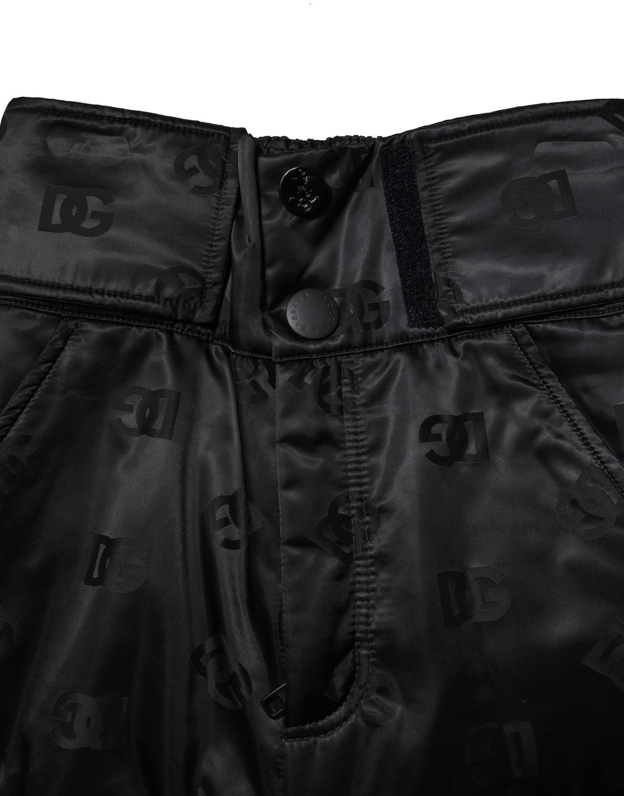 Dolce & Gabbana Black Nylon DG Logo Straight Men's Pants (Pre-Owned)