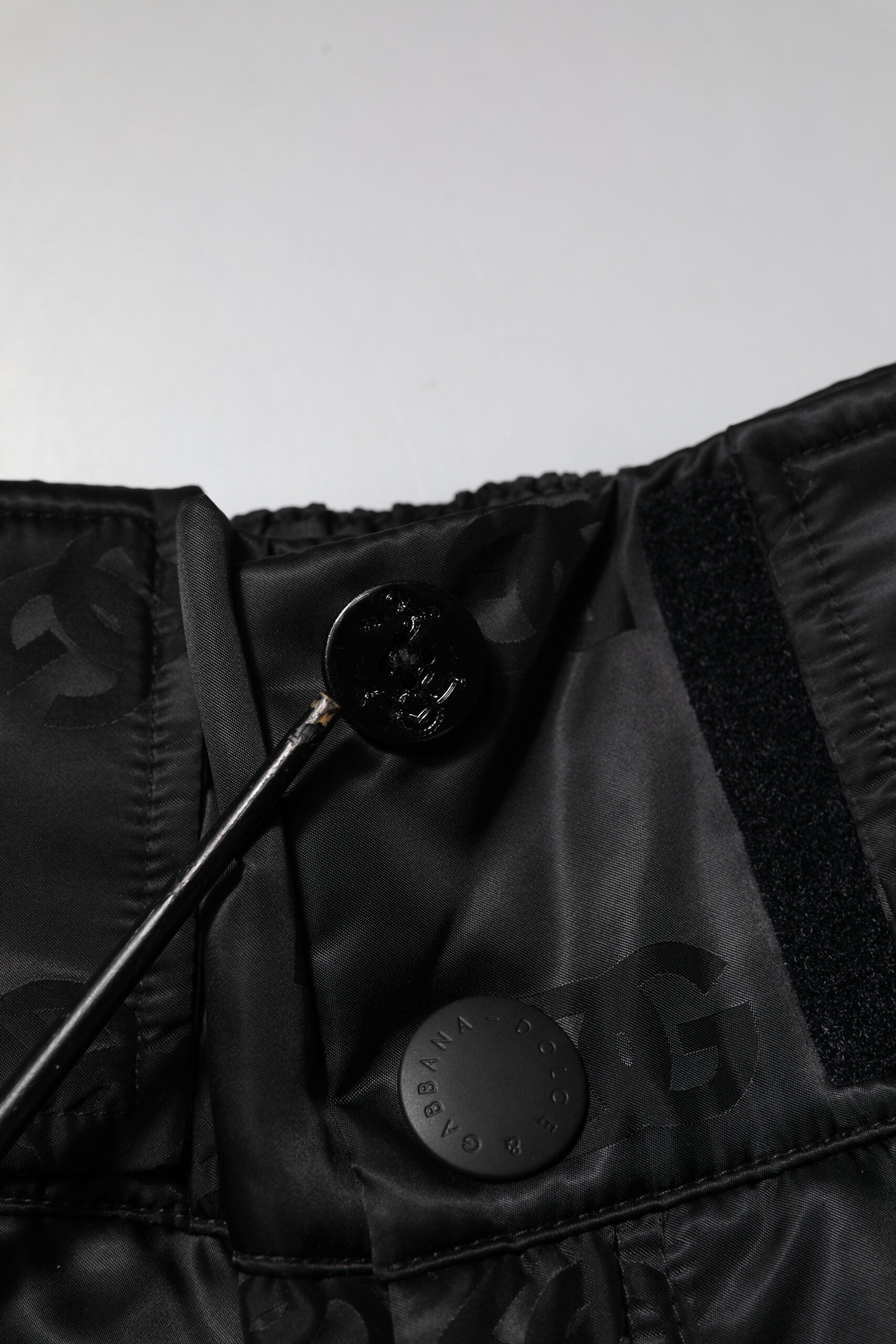 Dolce & Gabbana Black Nylon DG Logo Straight Men's Pants (Pre-Owned)