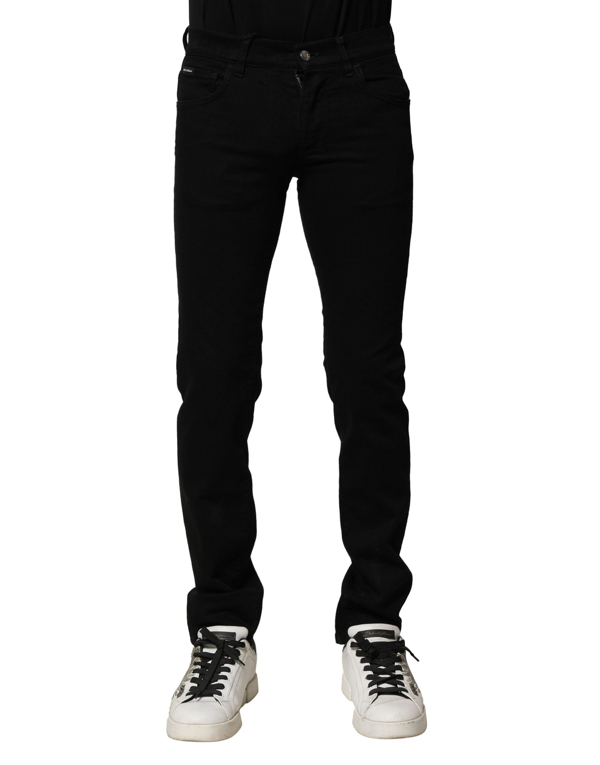 Dolce & Gabbana Black Cotton Stretch Skinny Men Denim Men's Jeans