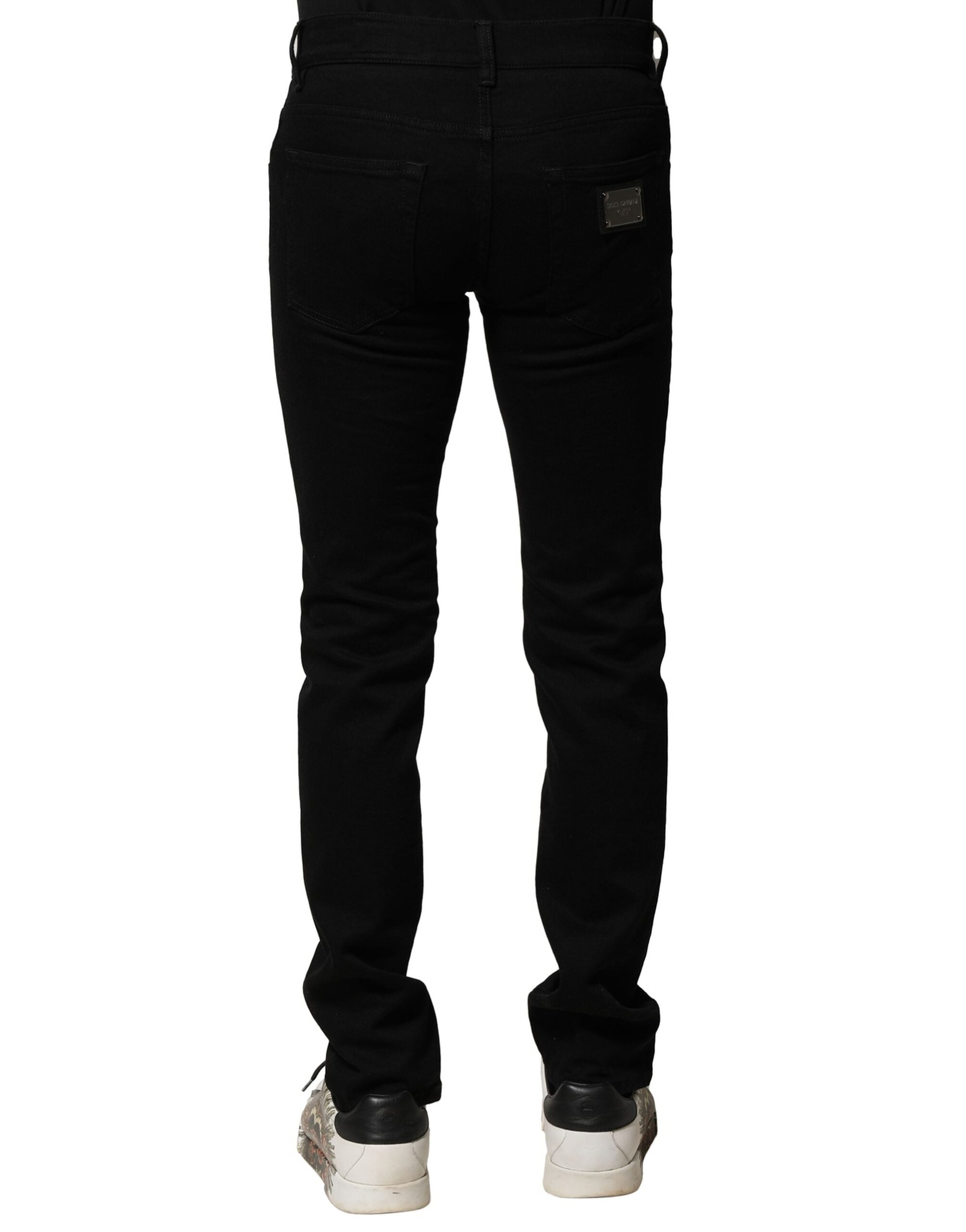 Dolce & Gabbana Black Cotton Stretch Skinny Men Denim Men's Jeans