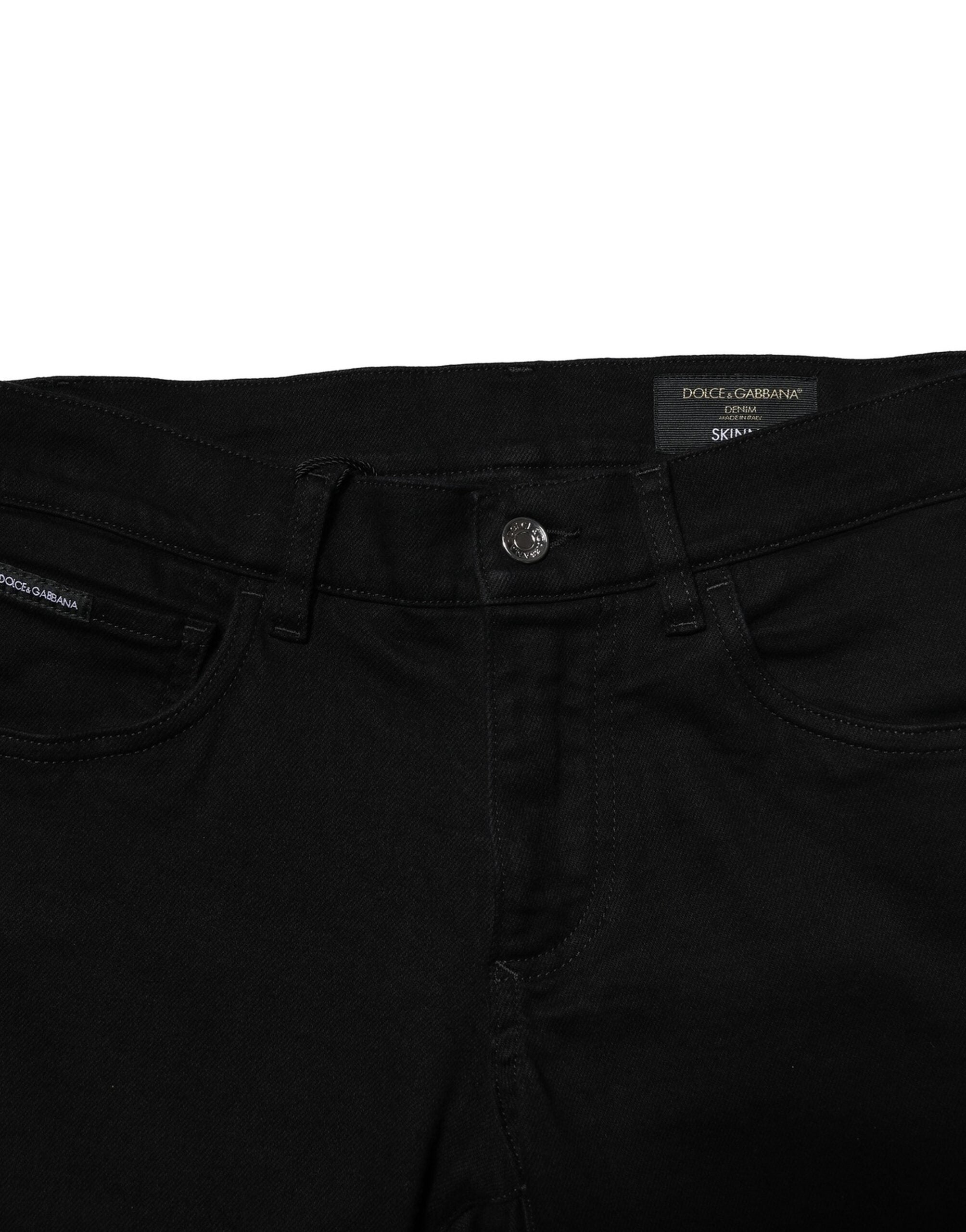 Dolce & Gabbana Black Cotton Stretch Skinny Men Denim Men's Jeans