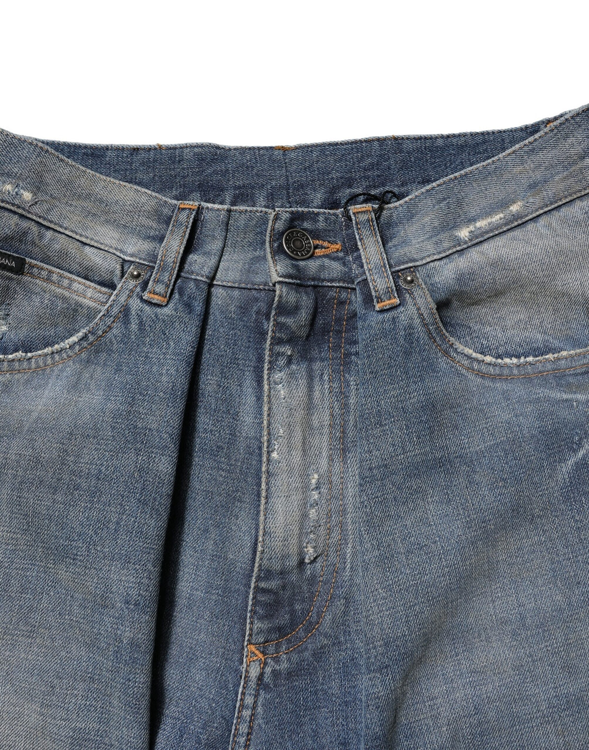 Dolce & Gabbana Blue Cotton Tattered Men Denim Men's Jeans