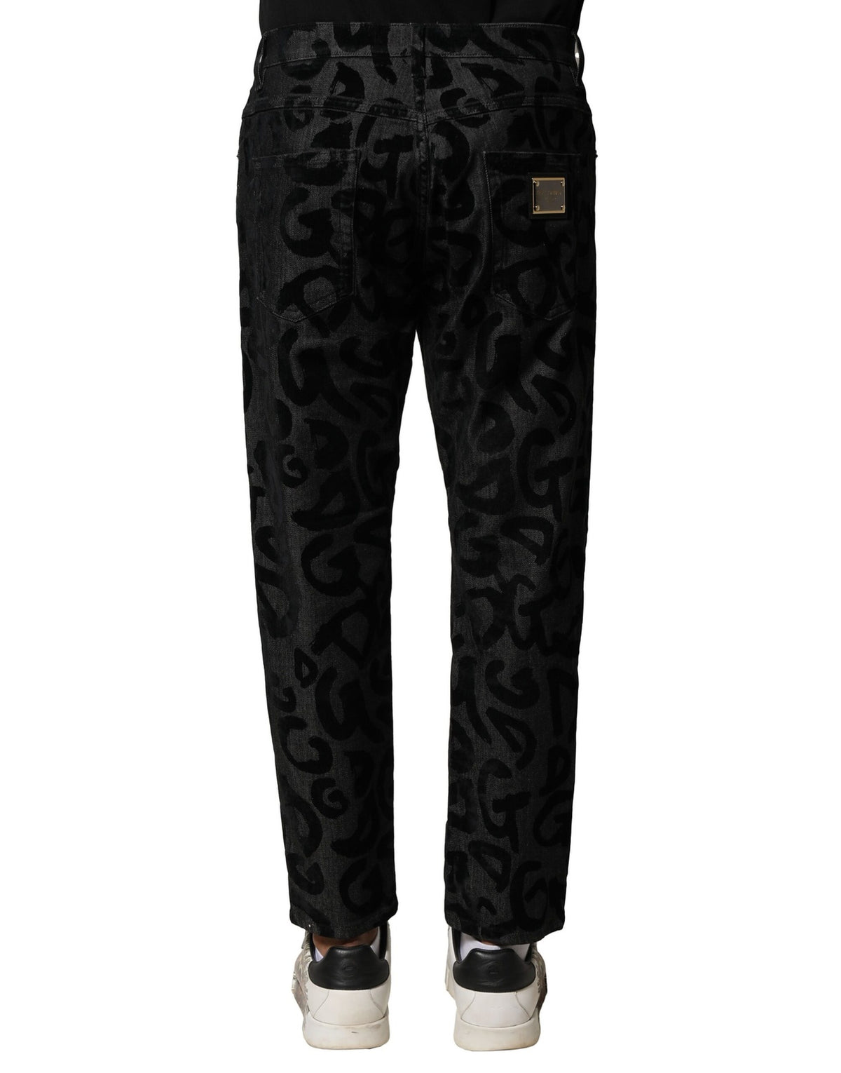 Dolce & Gabbana Gray Cotton DG Logo Straight Men Denim Men's Jeans