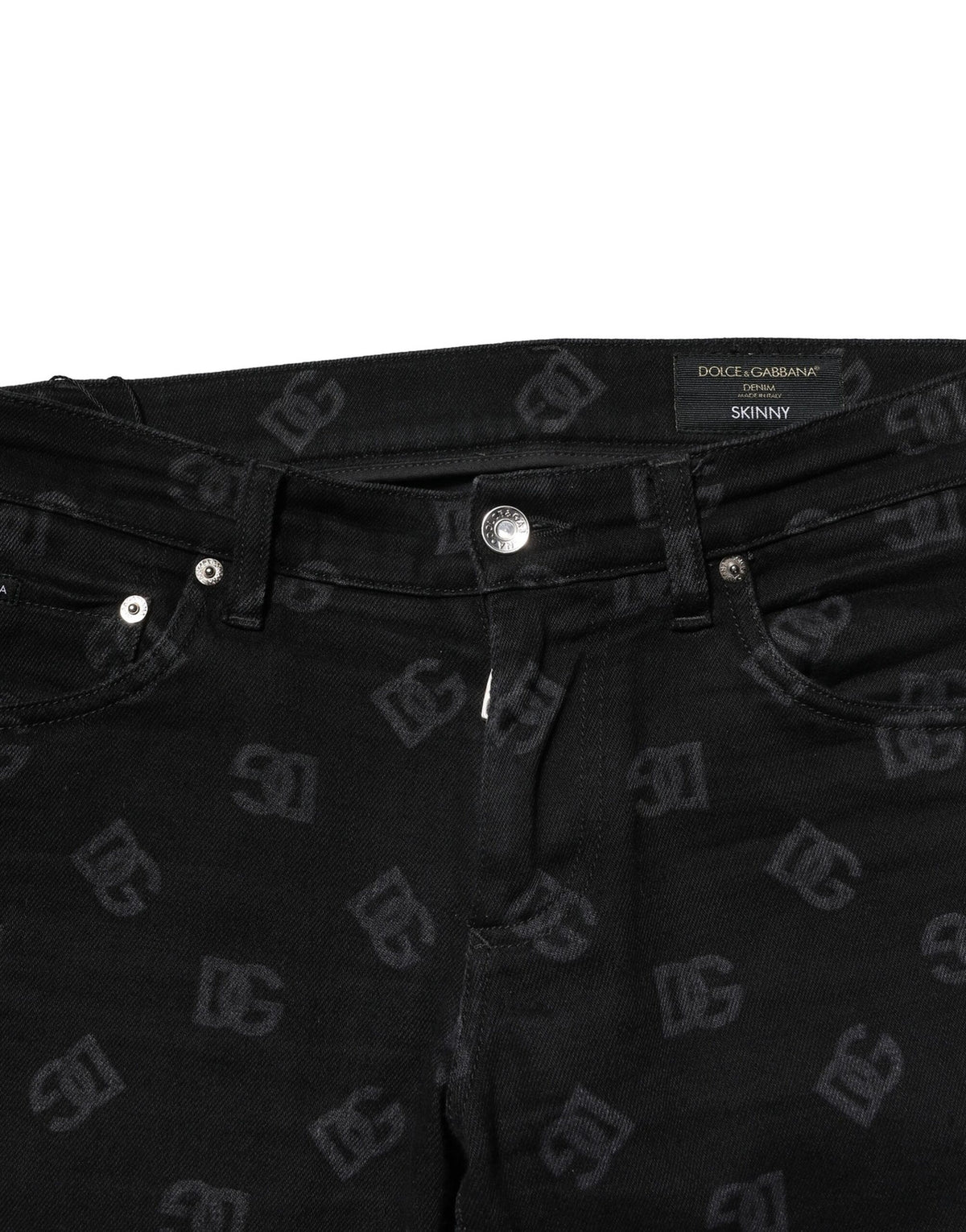 Dolce & Gabbana Black Cotton DG Logo Skinny Men Denim Men's Jeans (Pre-Owned)