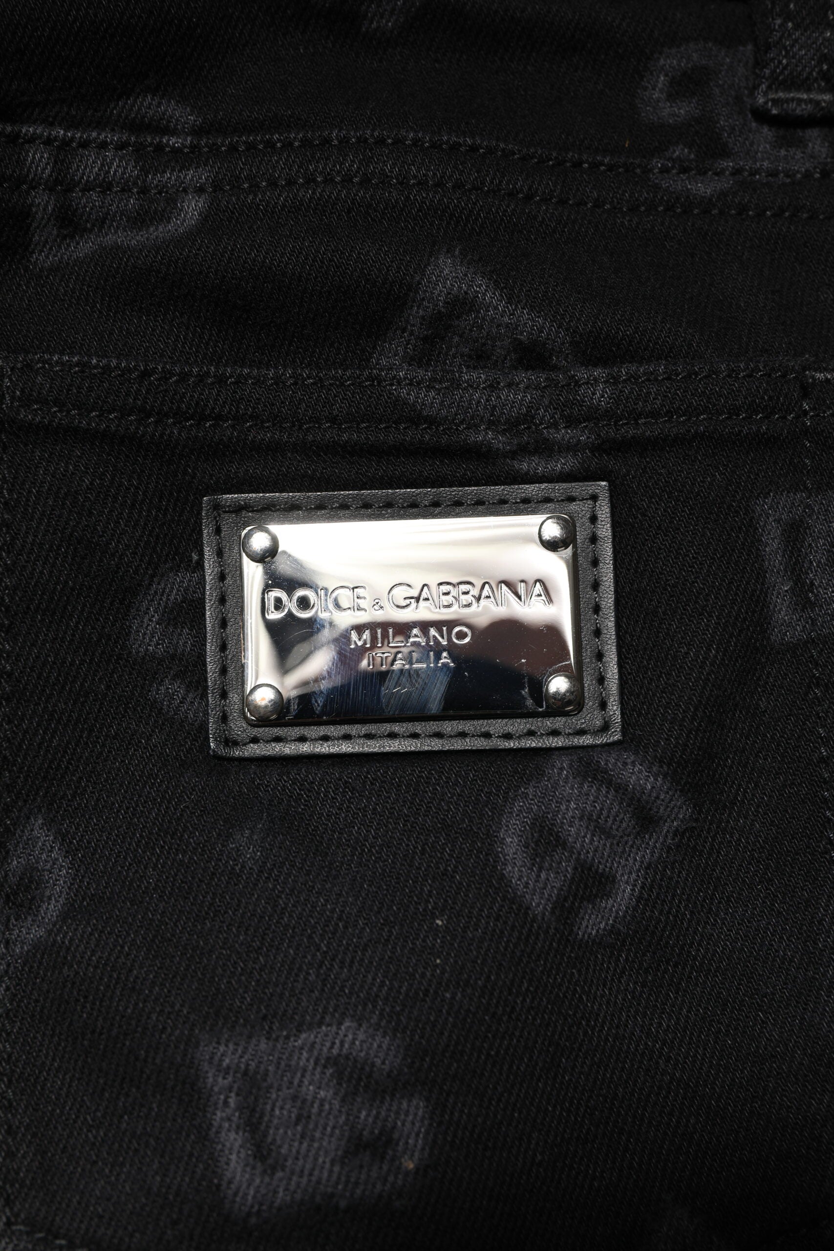 Dolce & Gabbana Black Cotton DG Logo Skinny Men Denim Men's Jeans (Pre-Owned)