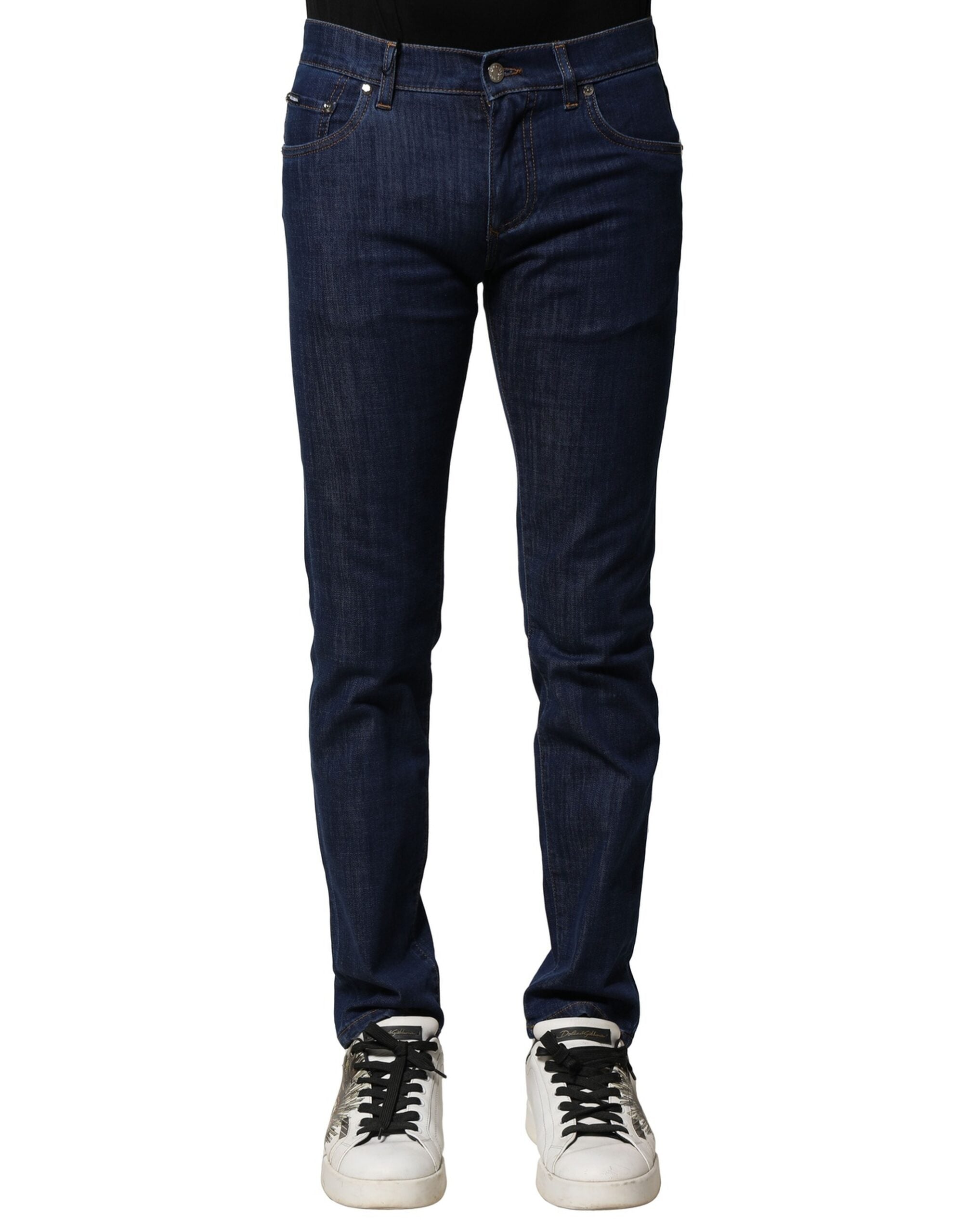 Dolce & Gabbana Blue Cotton Stretch Skinny Men Denim Men's Jeans