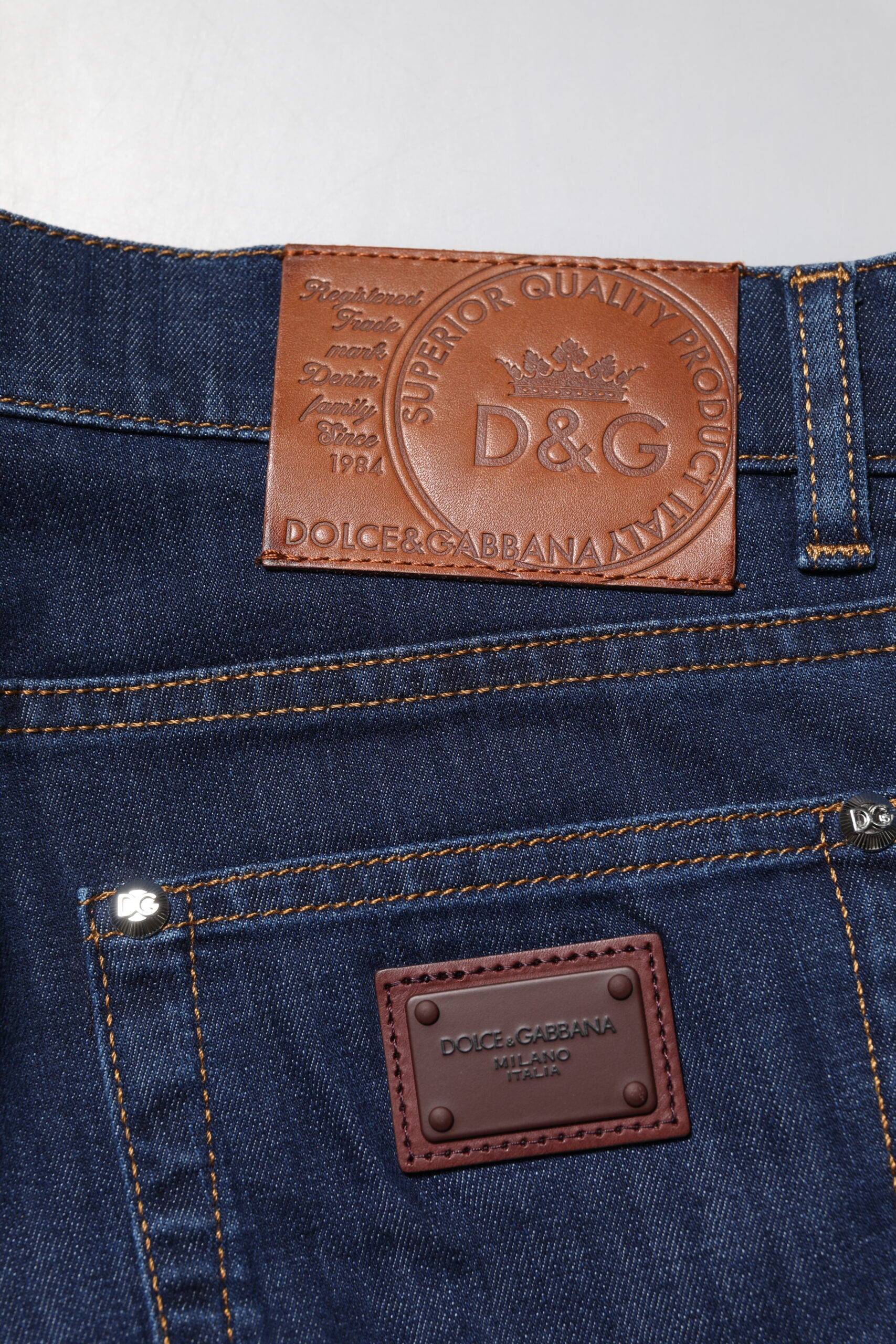 Dolce & Gabbana Blue Cotton Stretch Skinny Men Denim Men's Jeans