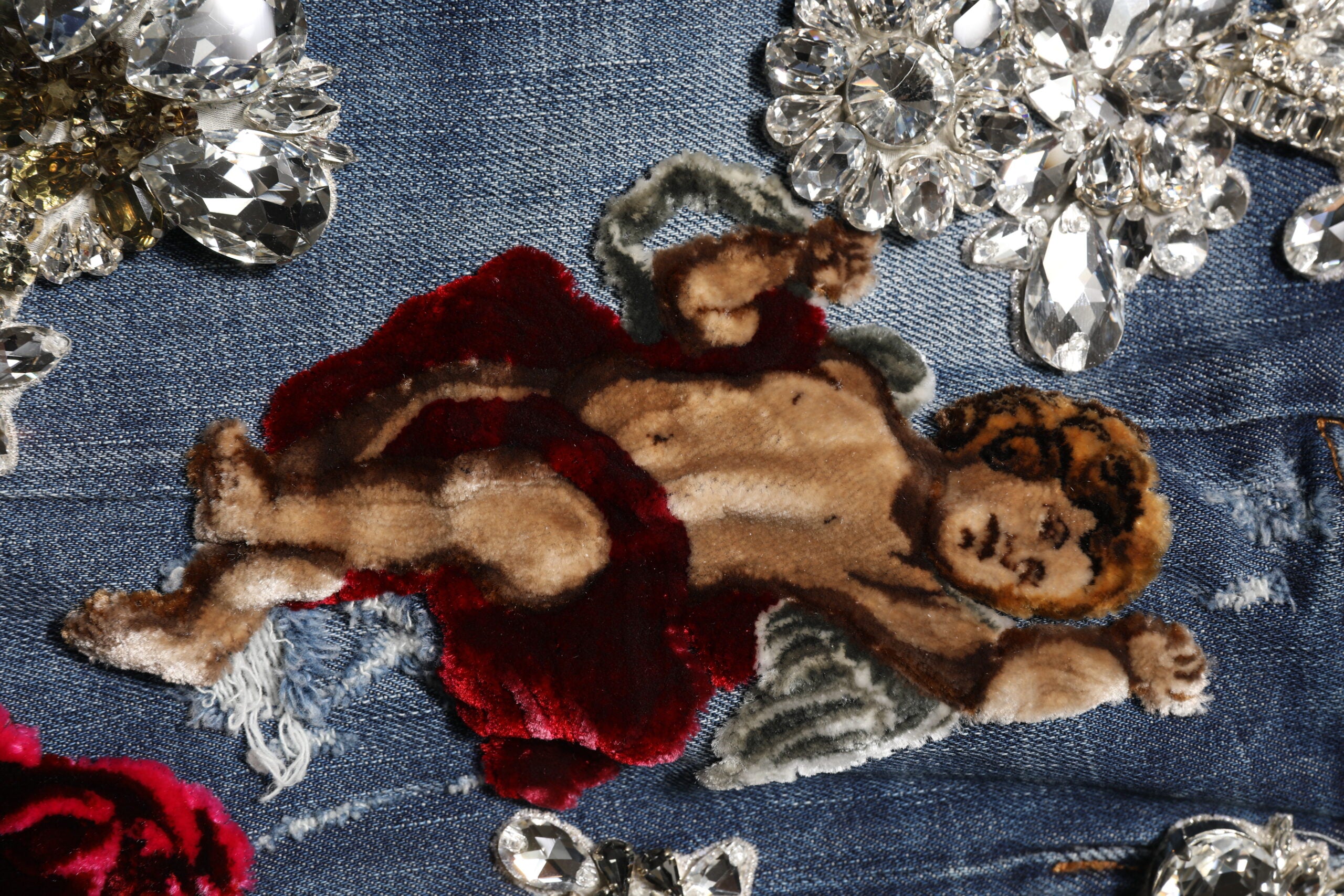 Dolce & Gabbana Blue Cotton Rhinestone Embellish Denim Men's Jeans