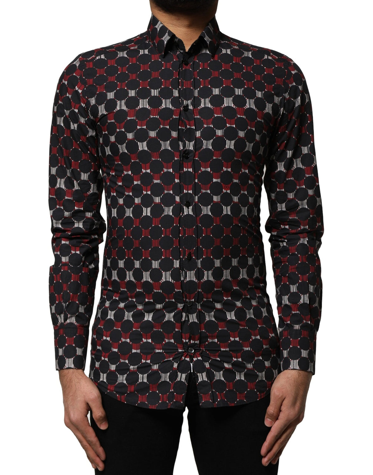 Dolce & Gabbana Multicolor Cotton GOLD Long Sleeves Men's Shirt (Pre-Owned)