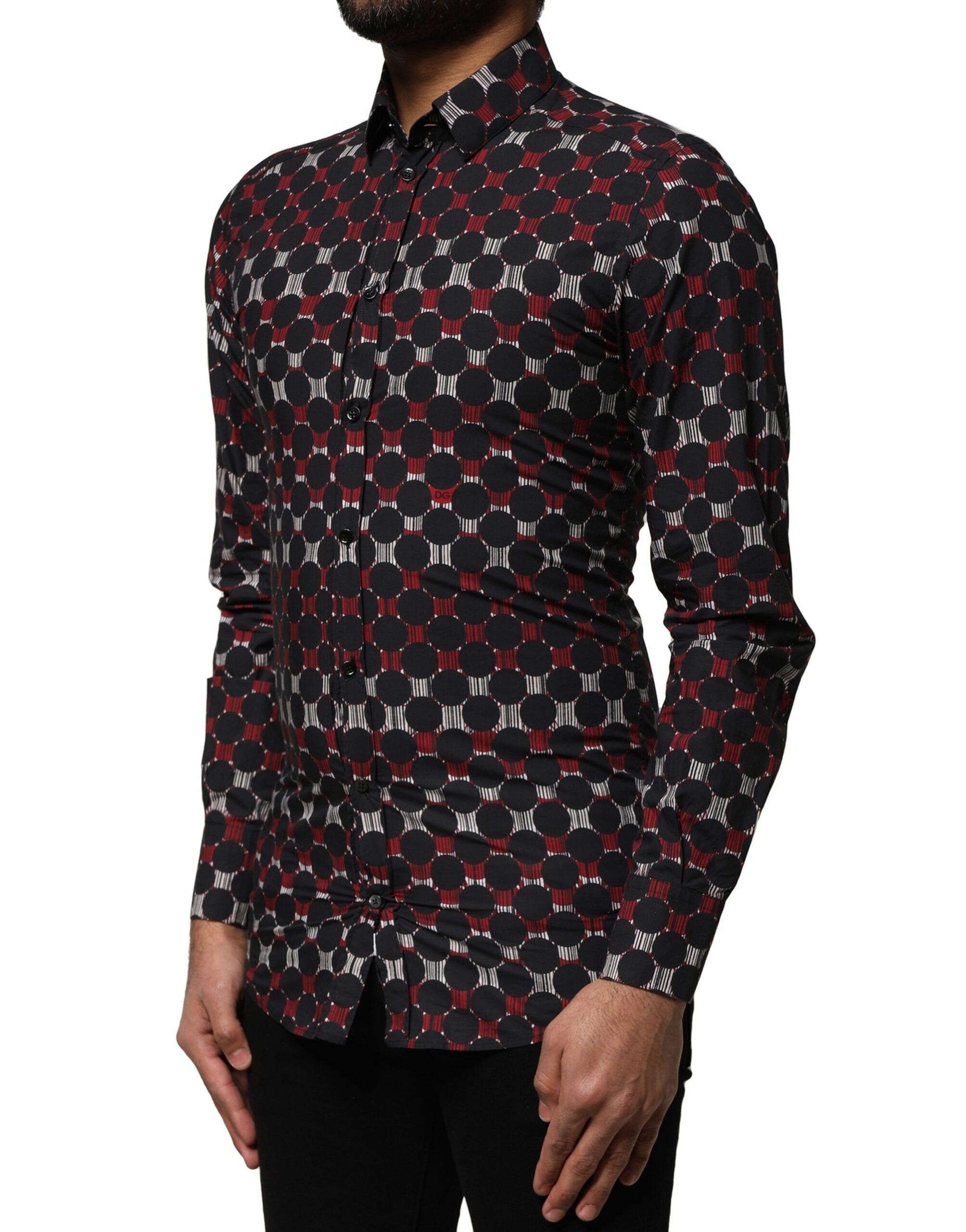 Dolce & Gabbana Multicolor Cotton GOLD Long Sleeves Men's Shirt (Pre-Owned)