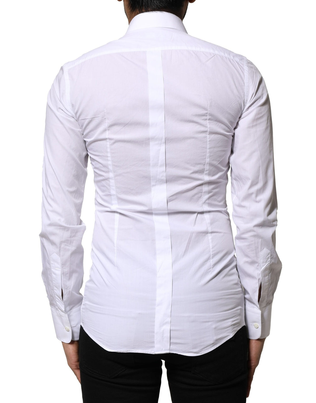 Dolce & Gabbana White GOLD Cotton Poplin Formal Dress Men's Shirt (Pre-Owned)
