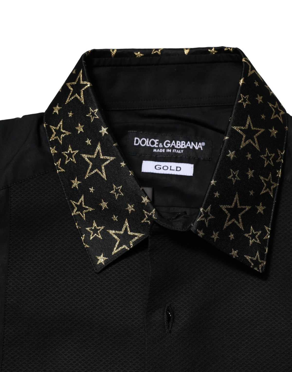 Dolce & Gabbana Black Cotton GOLD Long Sleeves Dress Men's Shirt (Pre-Owned)