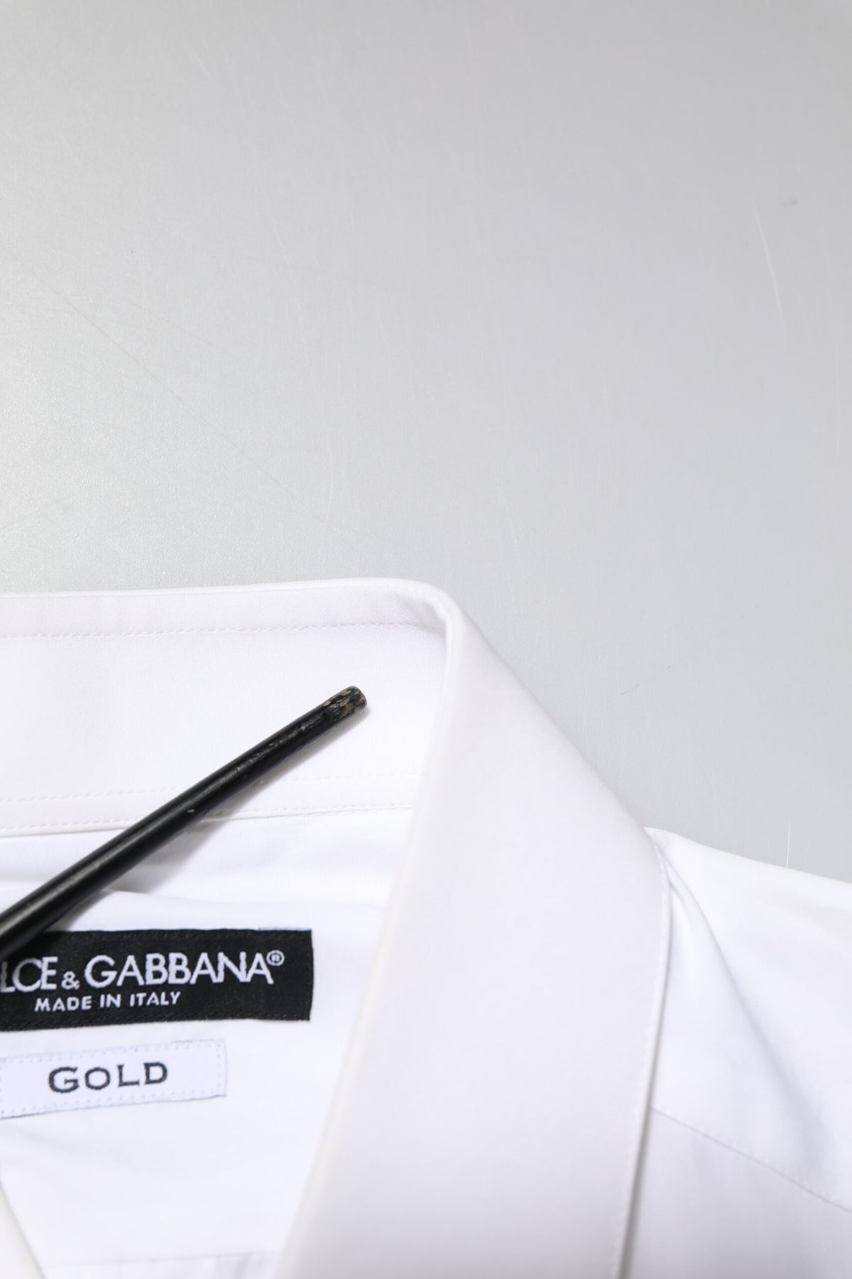 Dolce & Gabbana White GOLD Embroidery Detailed Dress Men's Shirt (Pre-Owned)