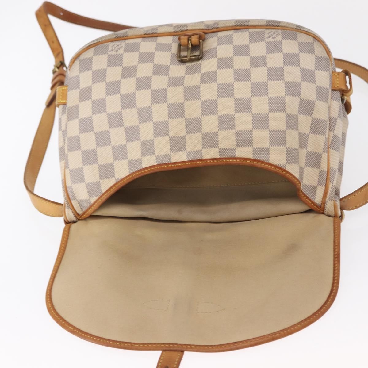 Louis Vuitton Saumur Damier Ebene Beige Canvas Shoulder Bag Bag (Pre-Owned)