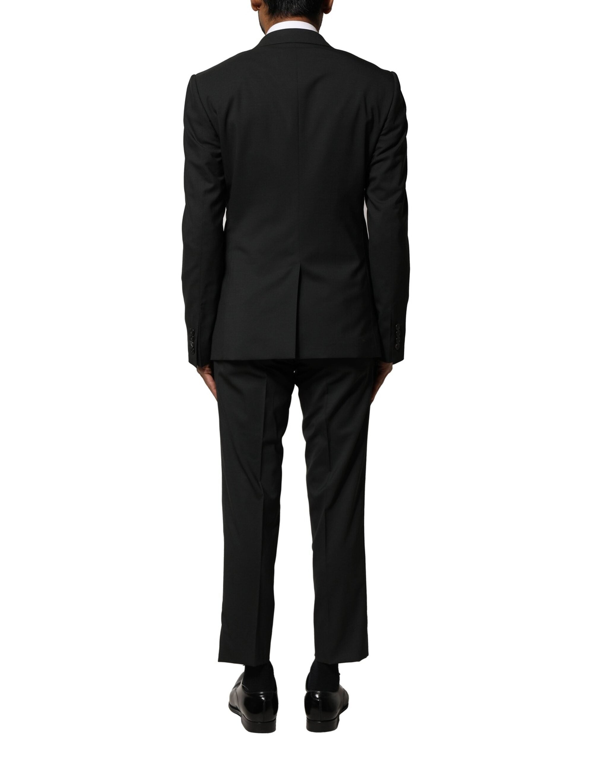 Dolce & Gabbana Black Wool 2 Piece Single Breasted Men's Suit