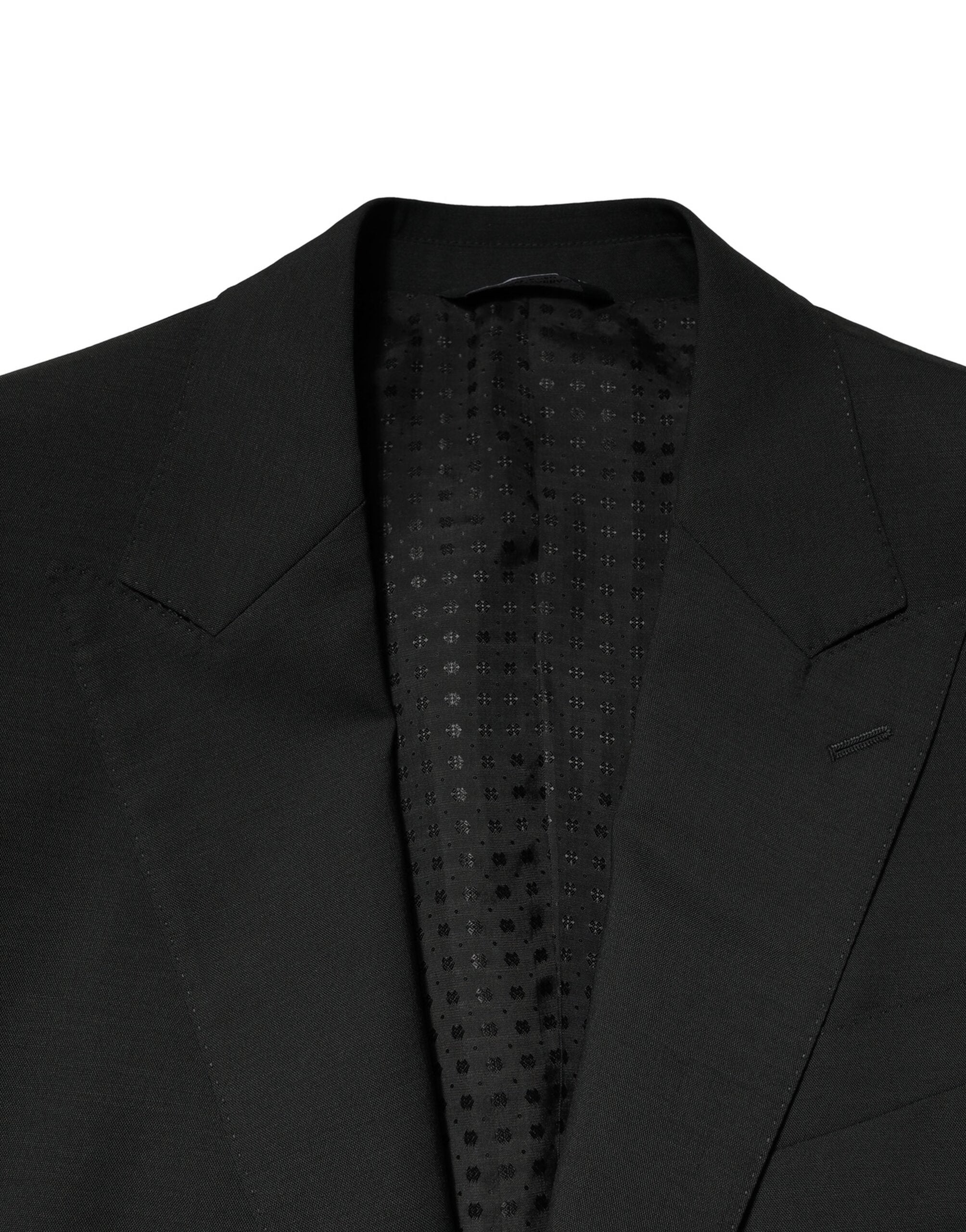 Dolce & Gabbana Black Wool 2 Piece Single Breasted Men's Suit