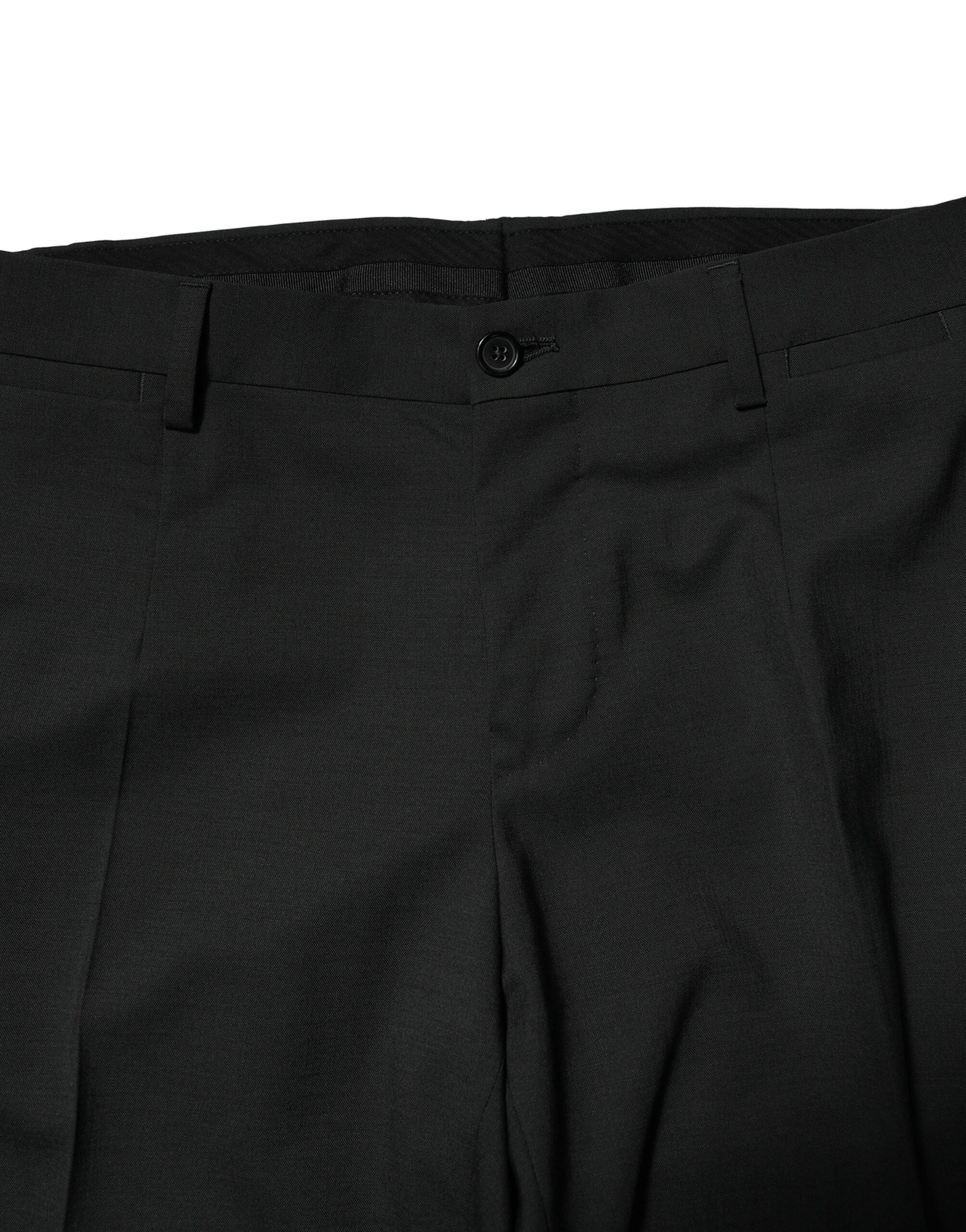 Dolce & Gabbana Black Wool 2 Piece Single Breasted Men's Suit