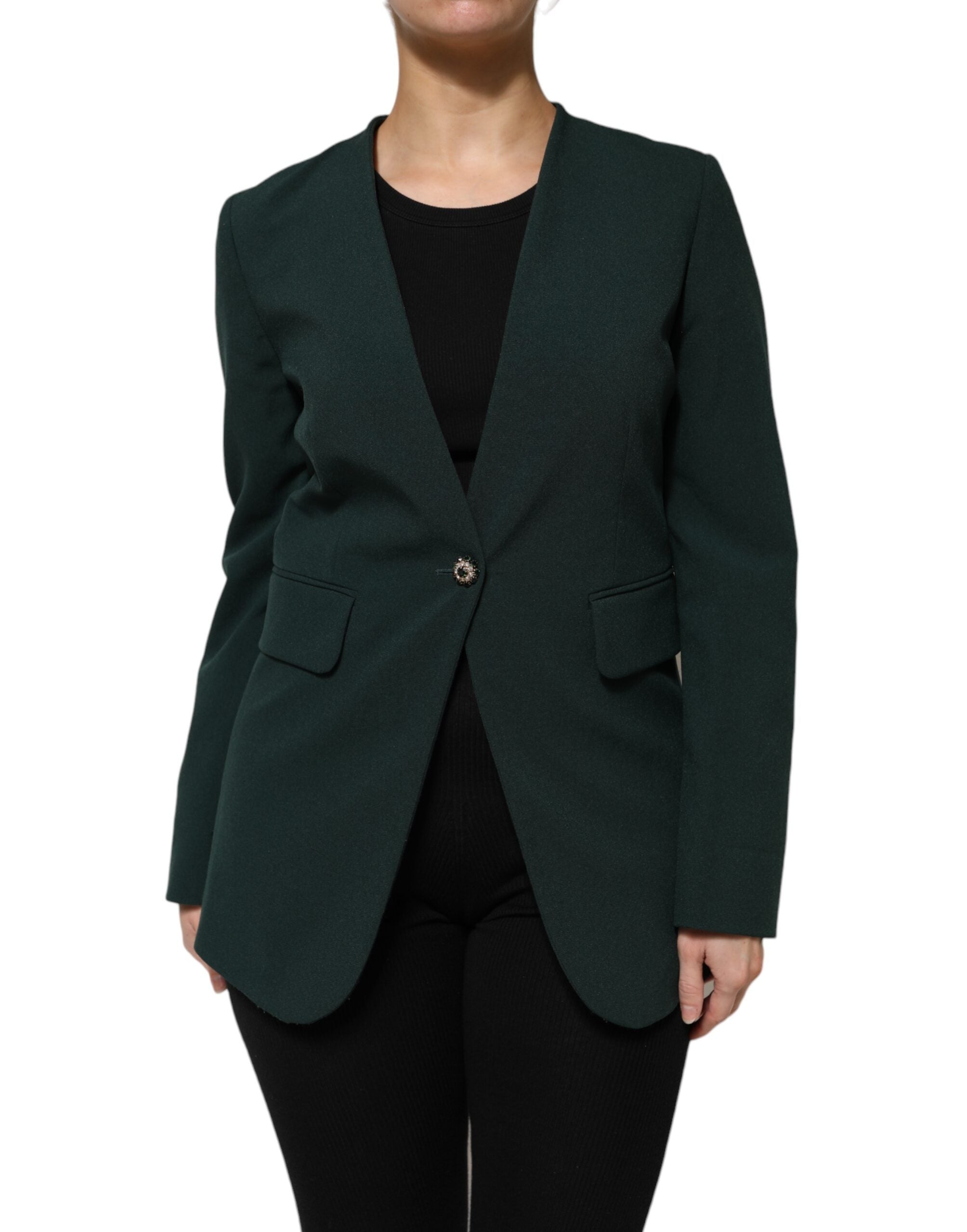 Maison Margiela Green Single Breasted One Button Coat Women's Jacket