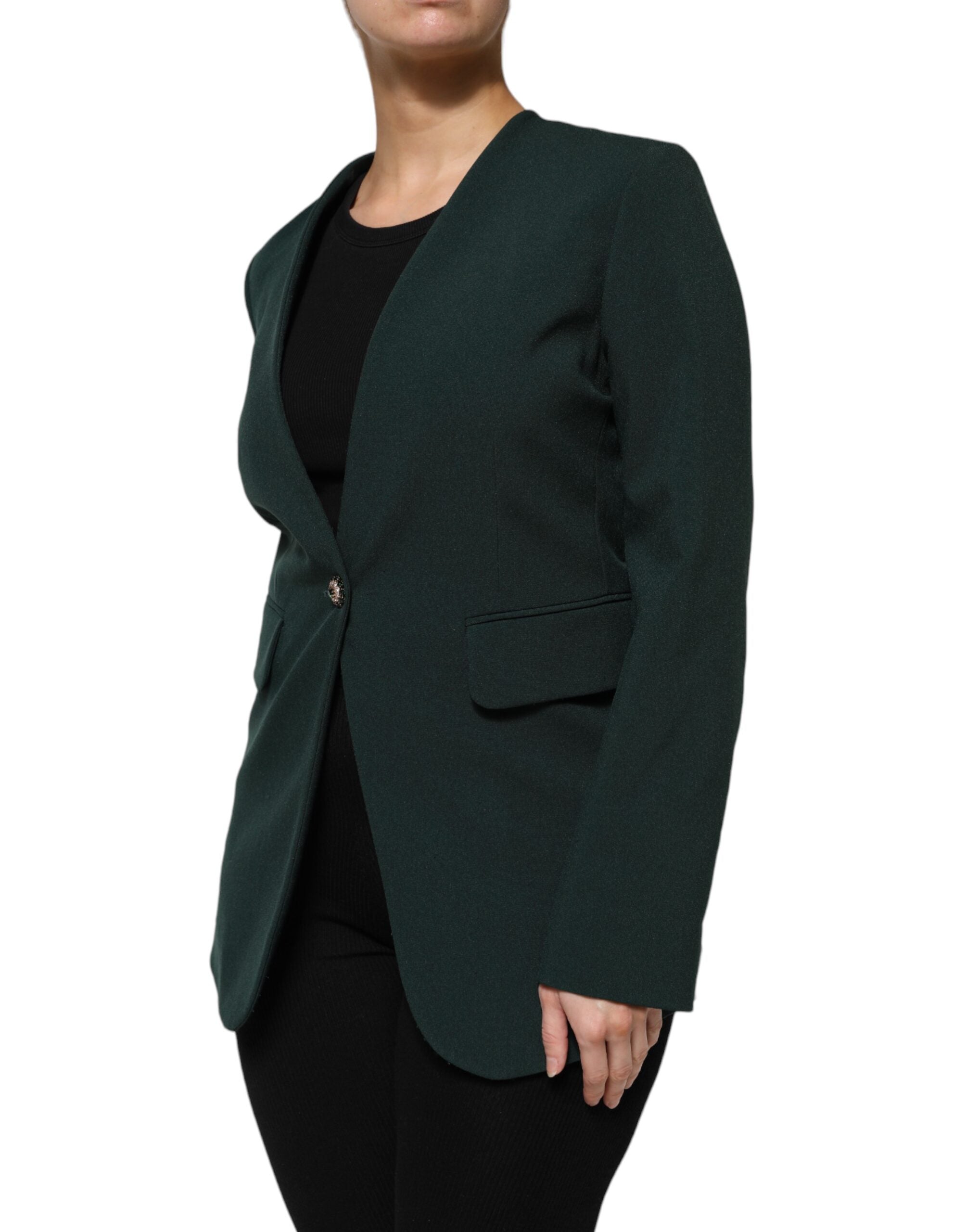 Maison Margiela Green Single Breasted One Button Coat Women's Jacket