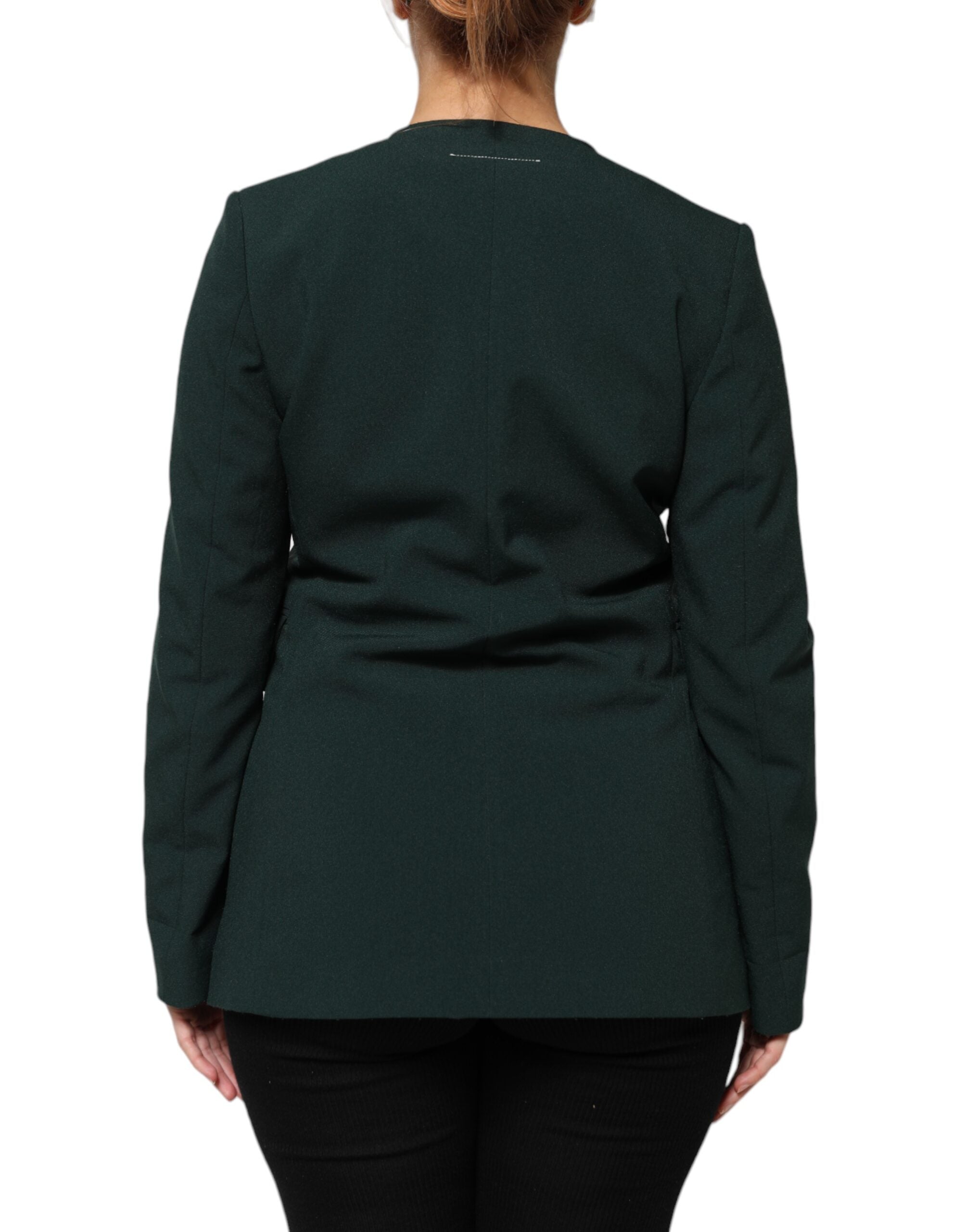 Maison Margiela Green Single Breasted One Button Coat Women's Jacket