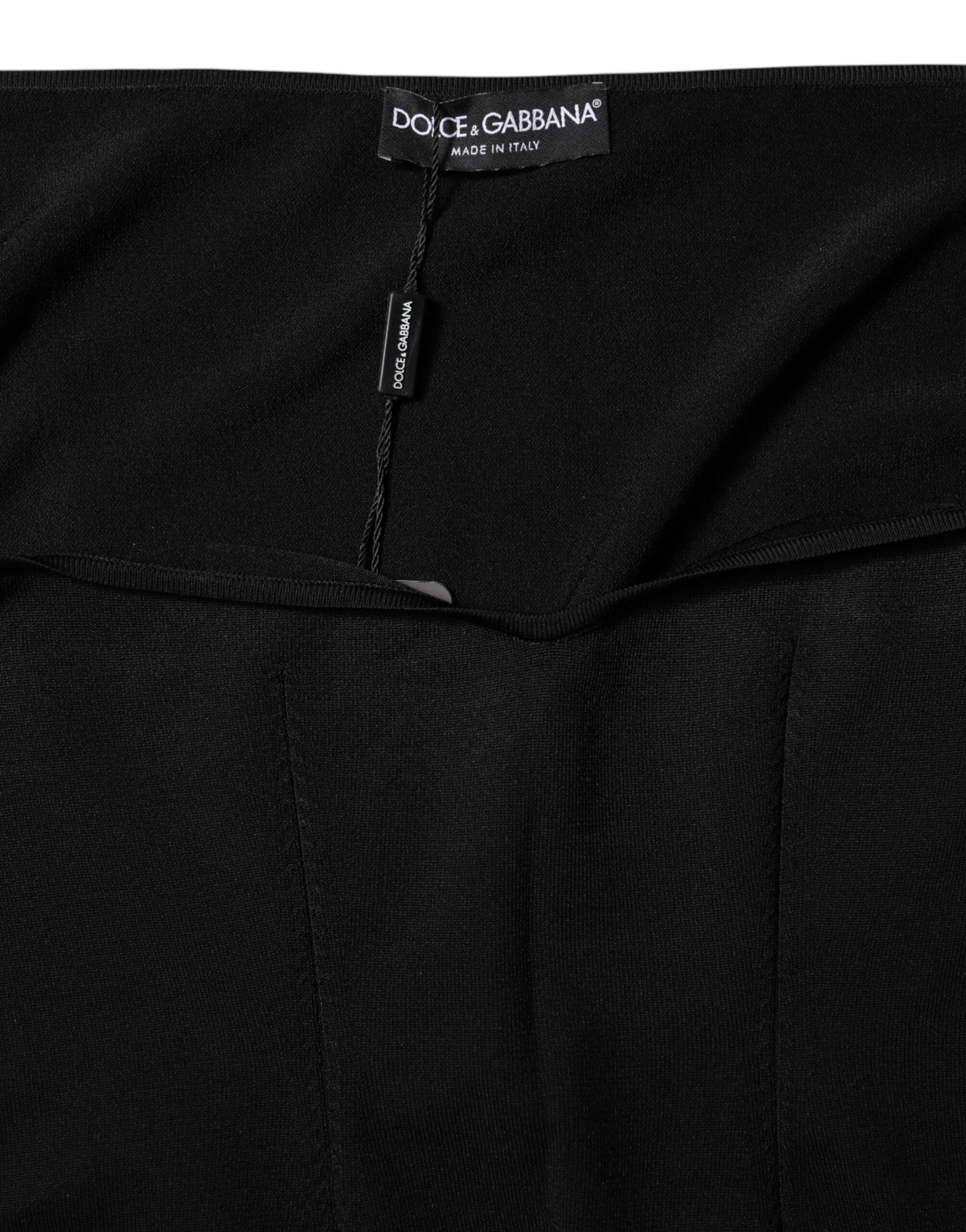 Dolce & Gabbana Black Viscose Long Sleeve Pullover Blouse Women's Top