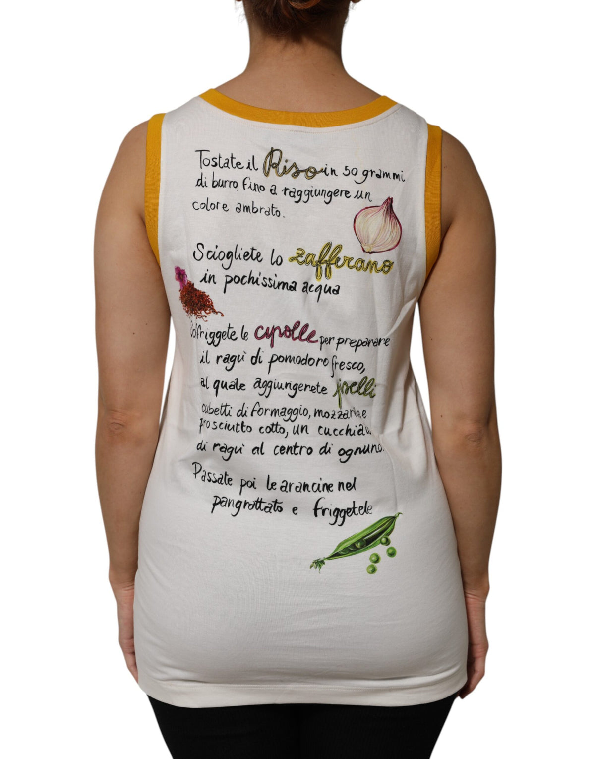 Dolce & Gabbana White Araneine Siciliane Sleeveless Tank Women's Top (Pre-Owned)
