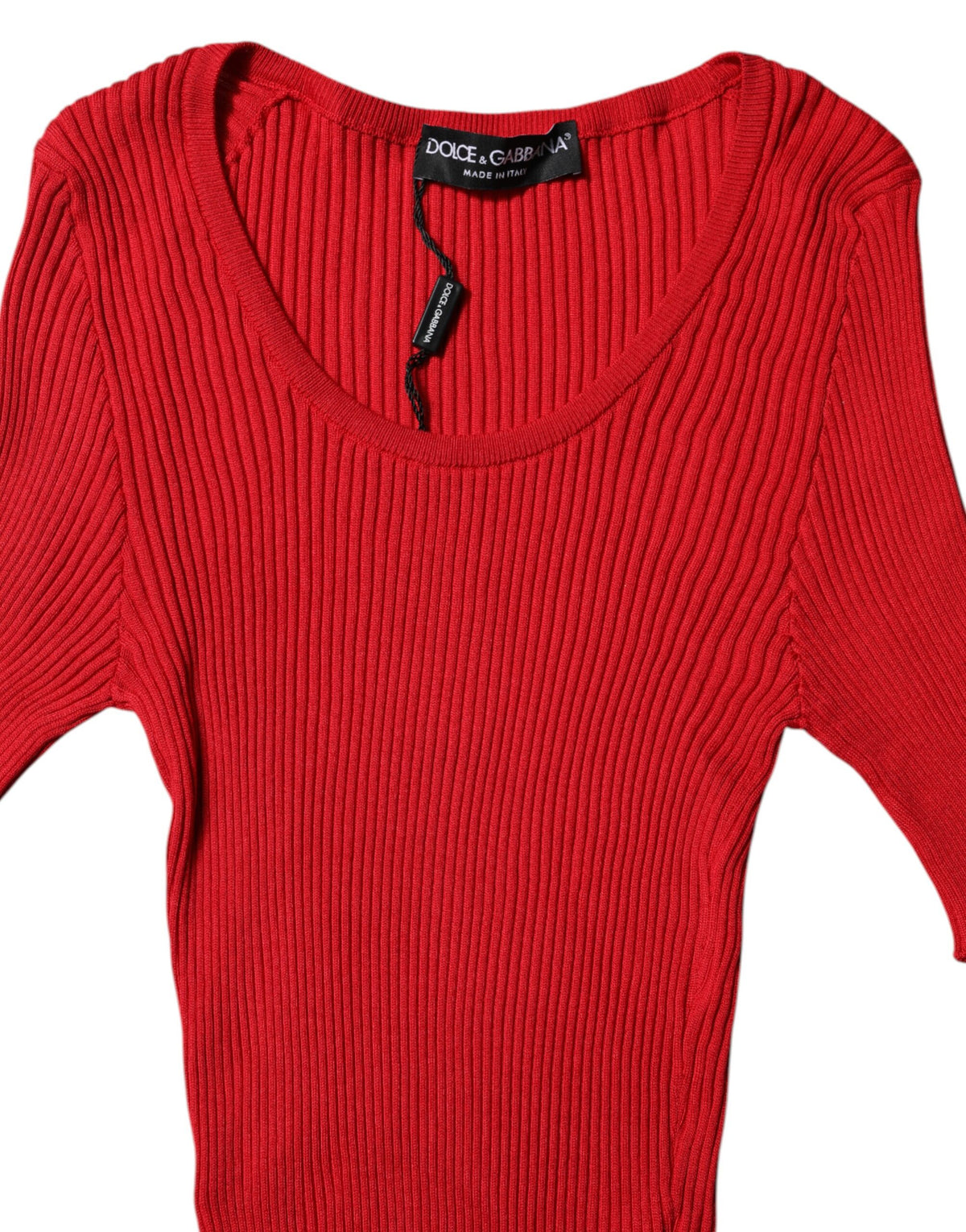 Dolce & Gabbana Red Round Neck Short Sleeves Pullover Women's Top