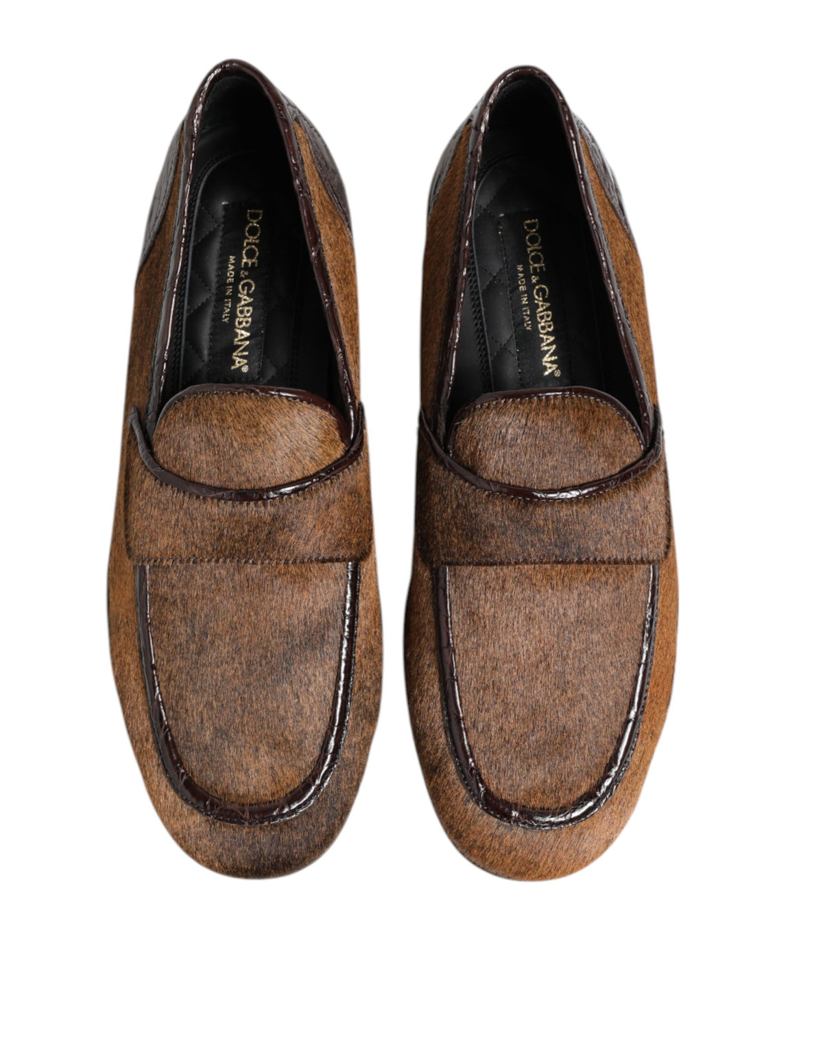 Dolce & Gabbana Brown Loafers Leather Slip On Men Dress Men's Shoes
