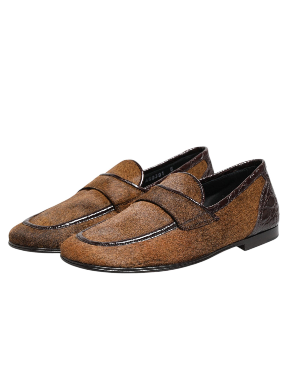 Dolce & Gabbana Brown Loafers Leather Slip On Men Dress Men's Shoes