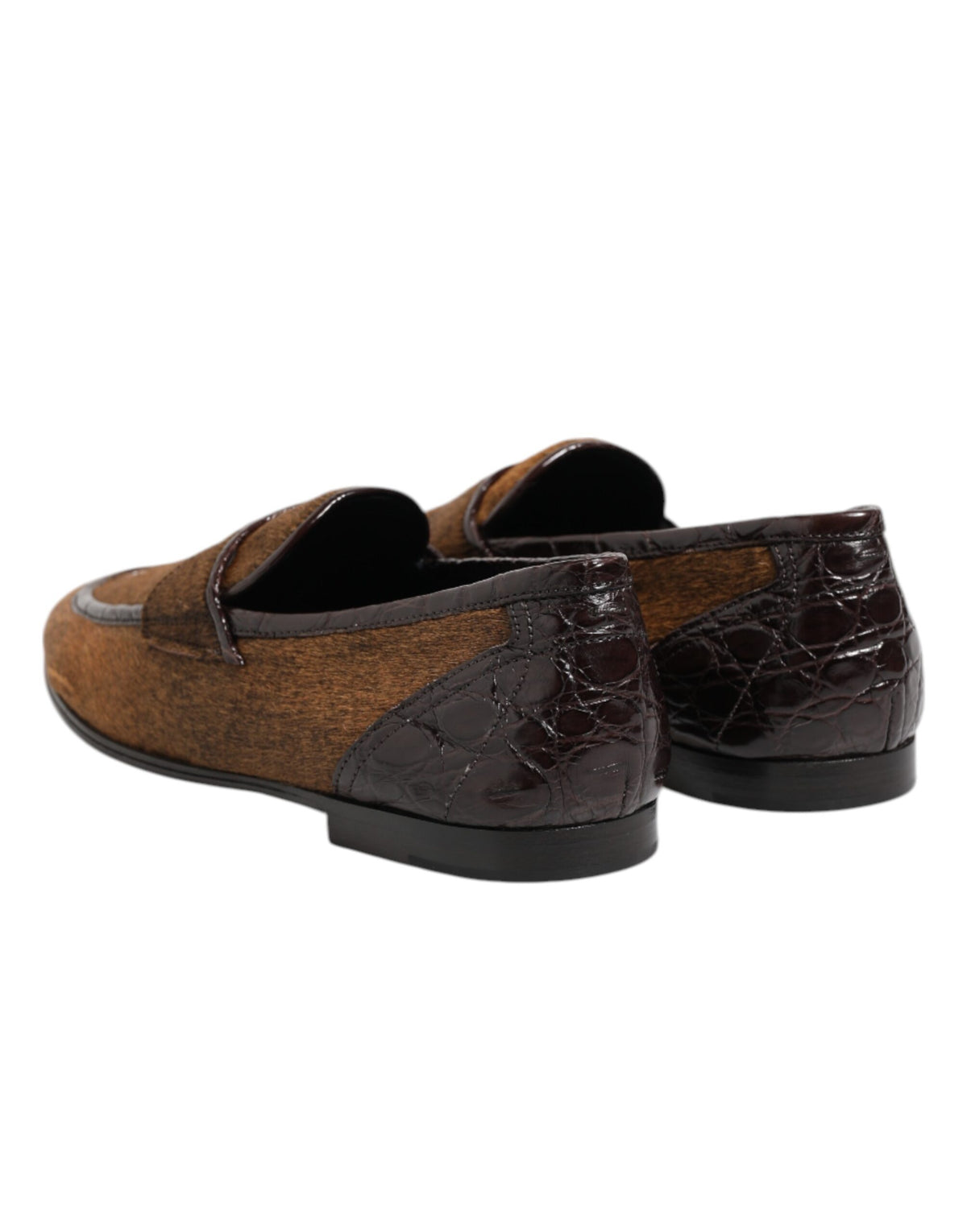 Dolce & Gabbana Brown Loafers Leather Slip On Men Dress Men's Shoes