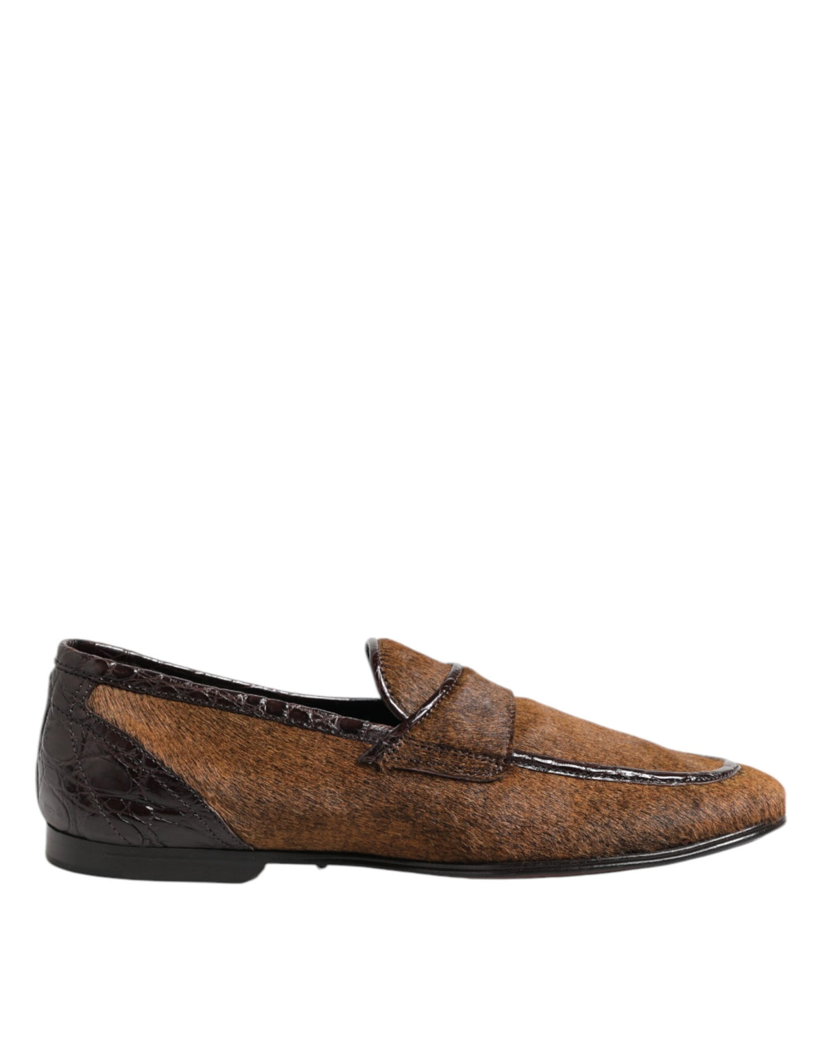 Dolce & Gabbana Brown Loafers Leather Slip On Men Dress Men's Shoes