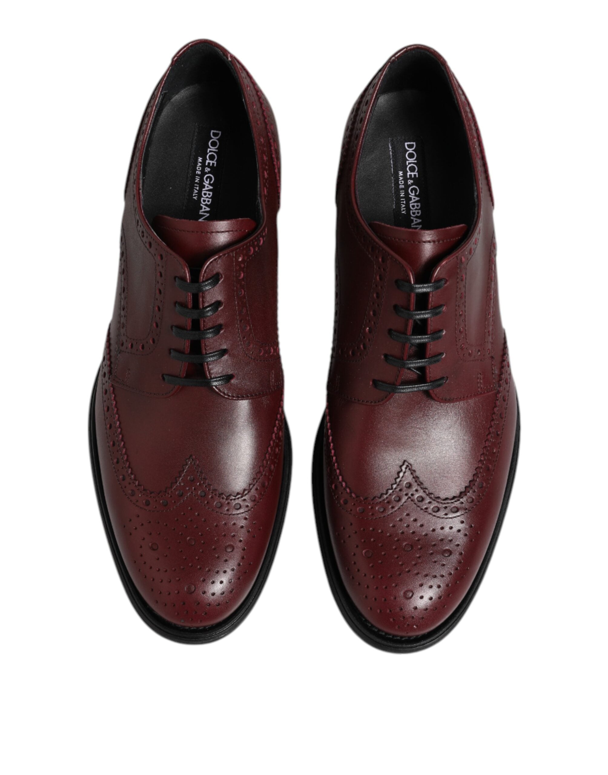 Dolce & Gabbana Brown Leather Lace Up Derby Dress Men's Shoes