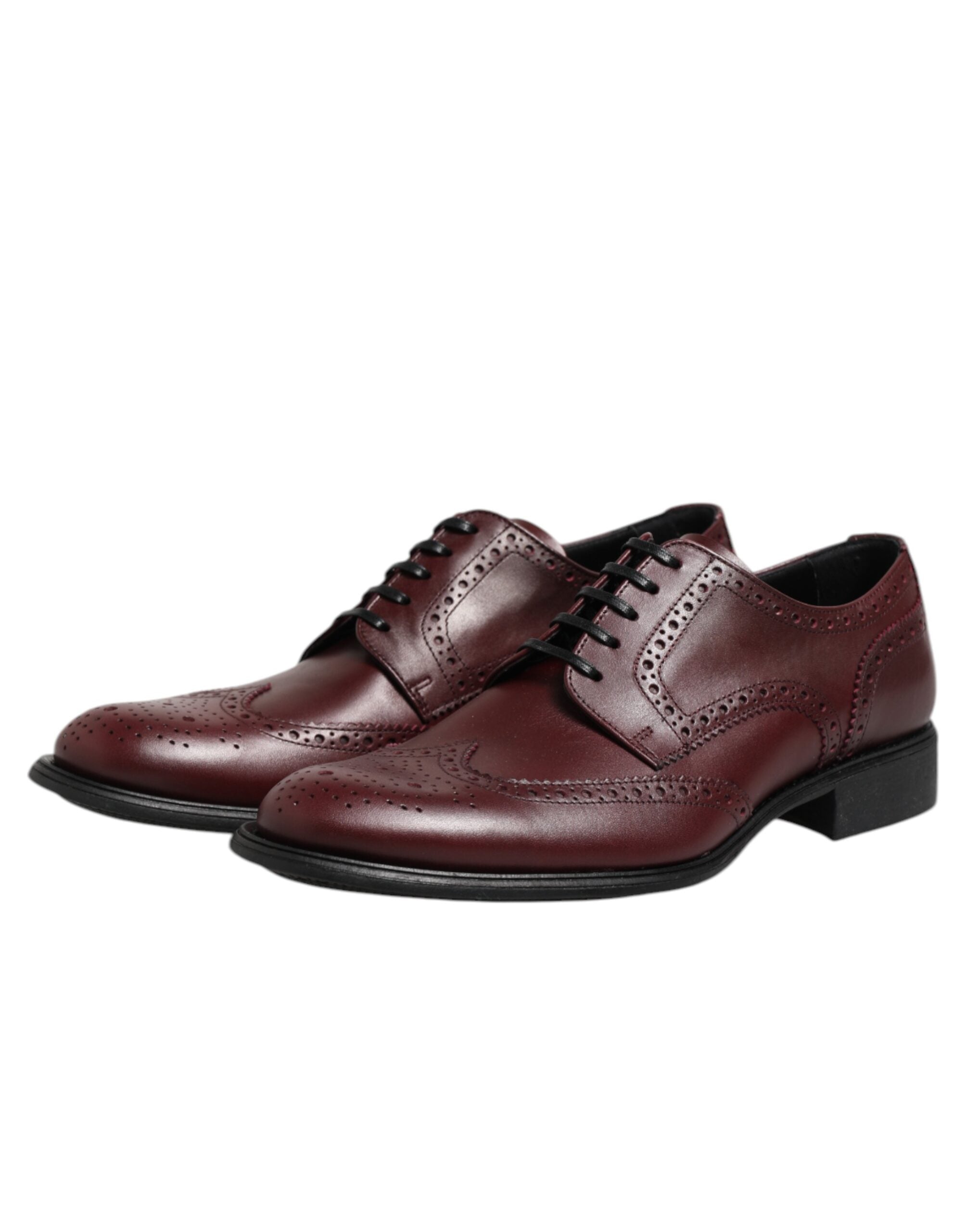 Dolce & Gabbana Brown Leather Lace Up Derby Dress Men's Shoes