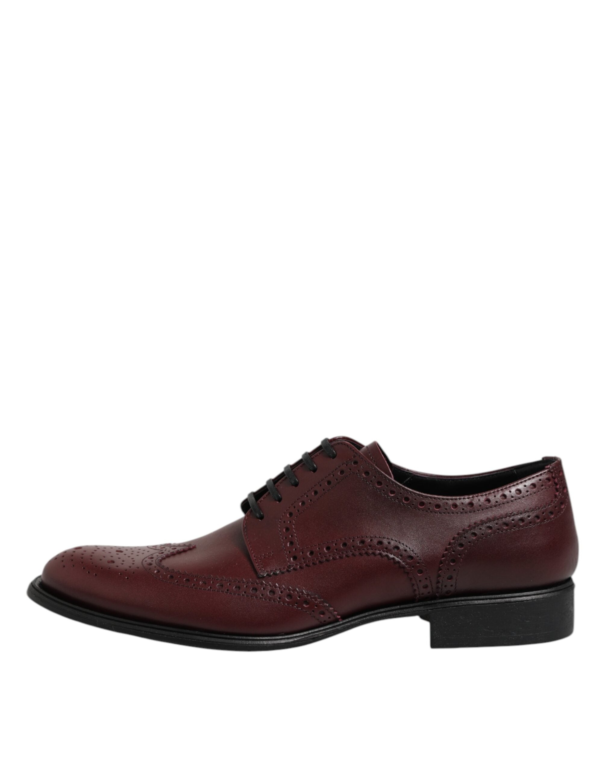 Dolce & Gabbana Brown Leather Lace Up Derby Dress Men's Shoes