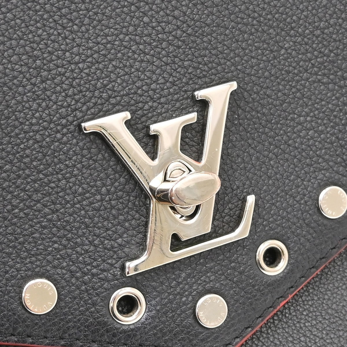 Louis Vuitton Mylockme Studded Leather Black Leather Shoulder Bag Bag (Pre-Owned)