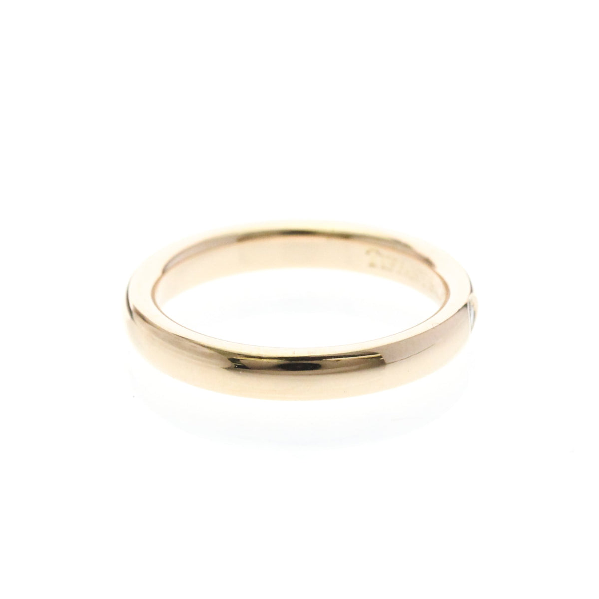Tiffany & Co. Elsa Peretti 1 Diamond Stacking Band 18K Rose Gold With Diamond Gold Pink_Gold Ring Jewelry (Pre-Owned)