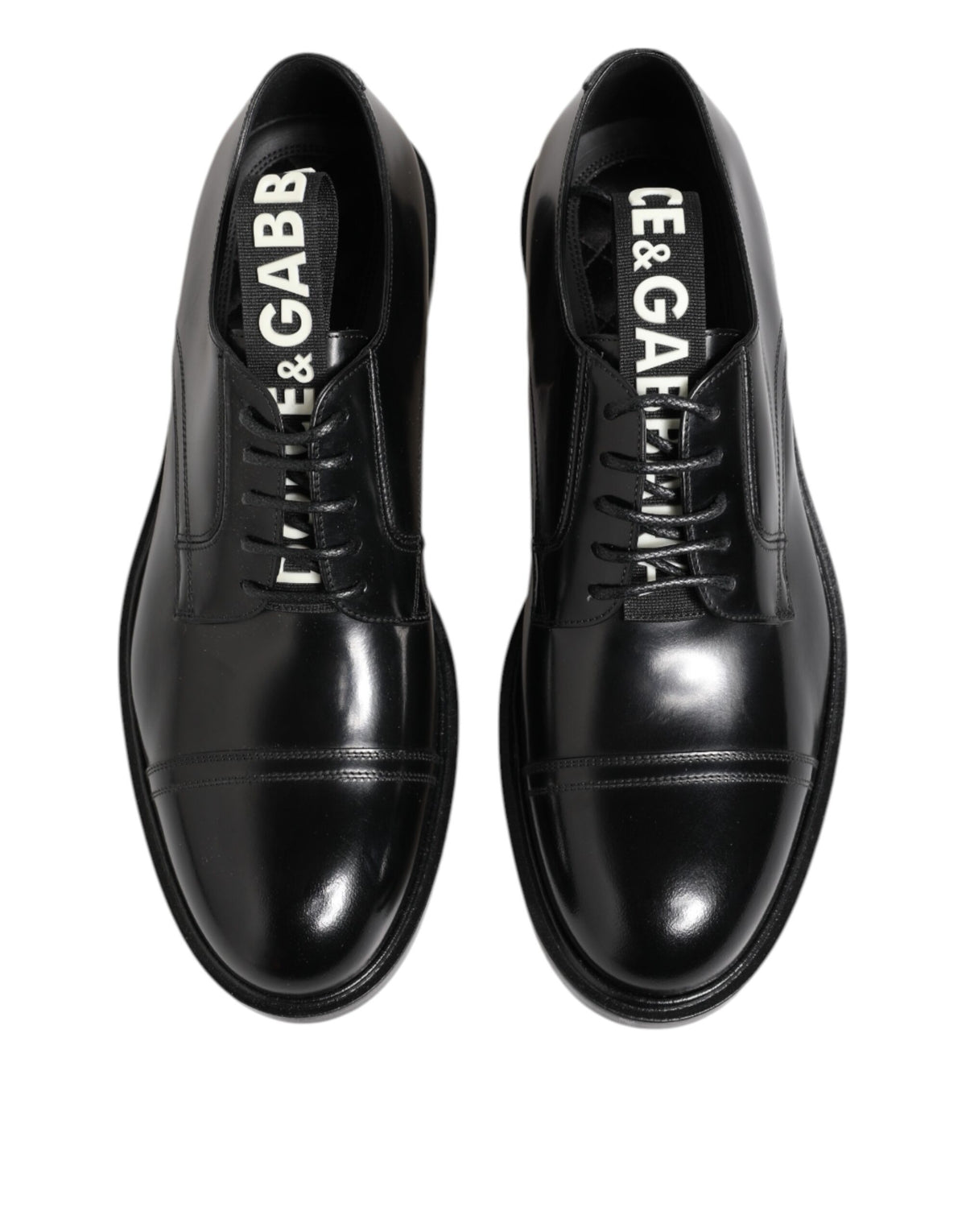 Dolce & Gabbana Black Leather Dress Lace Up Men Formal Men's Shoes
