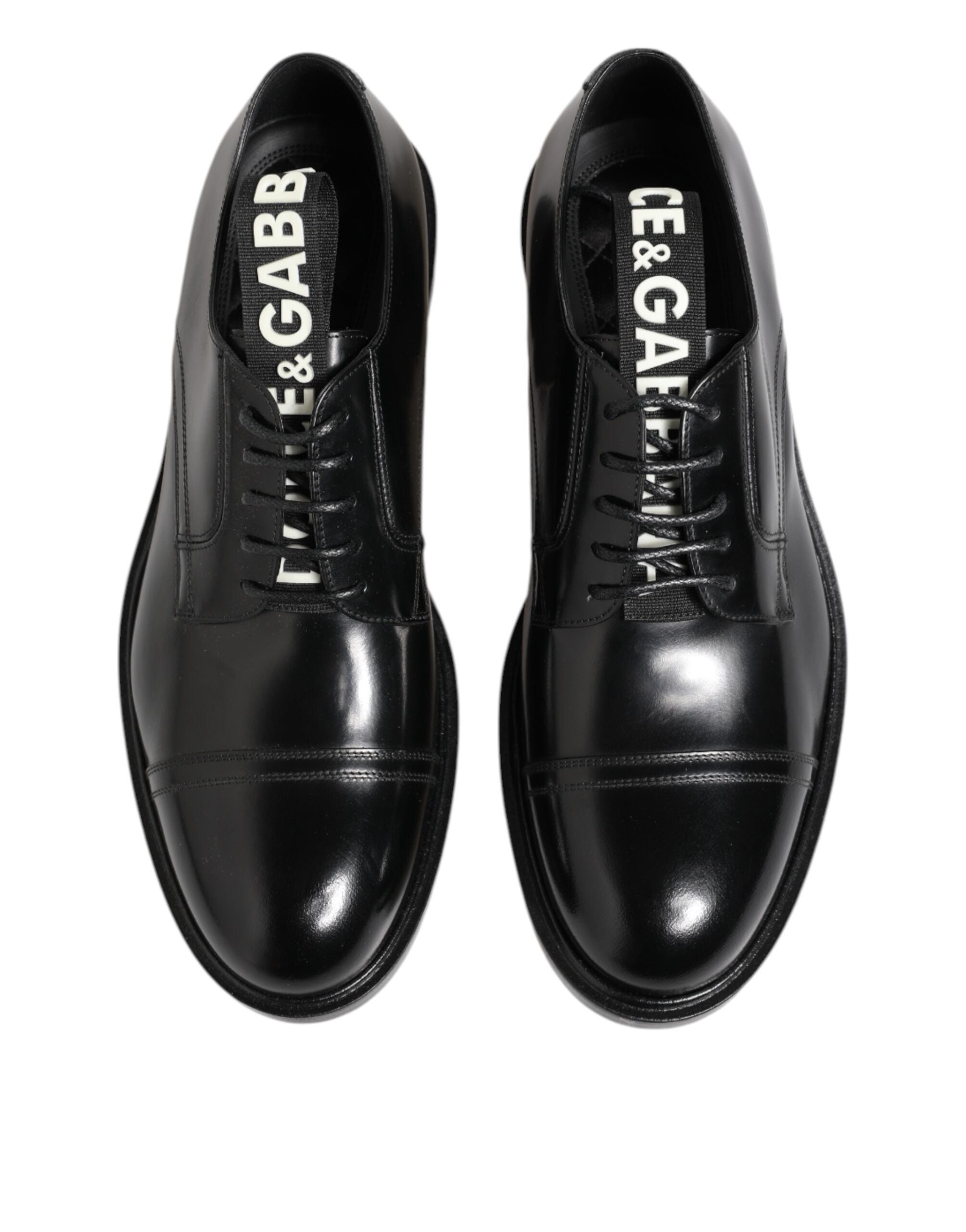 Dolce & Gabbana Black Leather Dress Lace Up Men Formal Men's Shoes