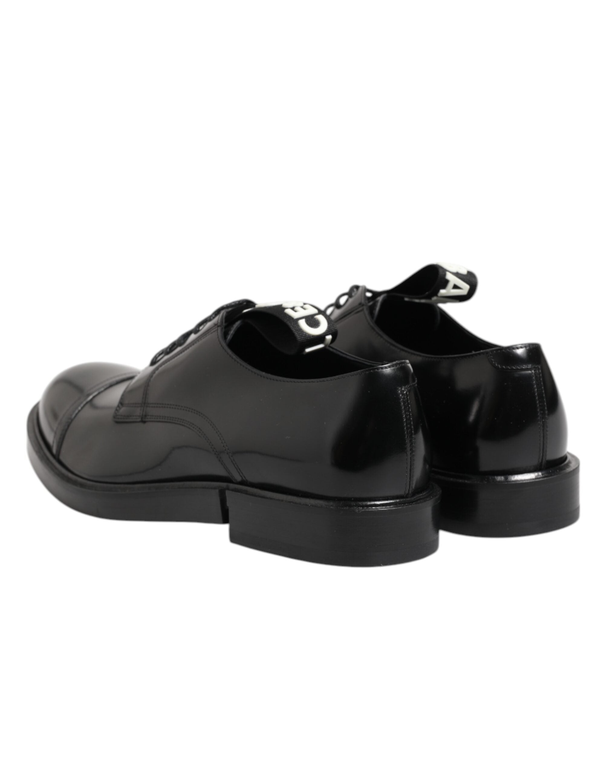 Dolce & Gabbana Black Leather Dress Lace Up Men Formal Men's Shoes