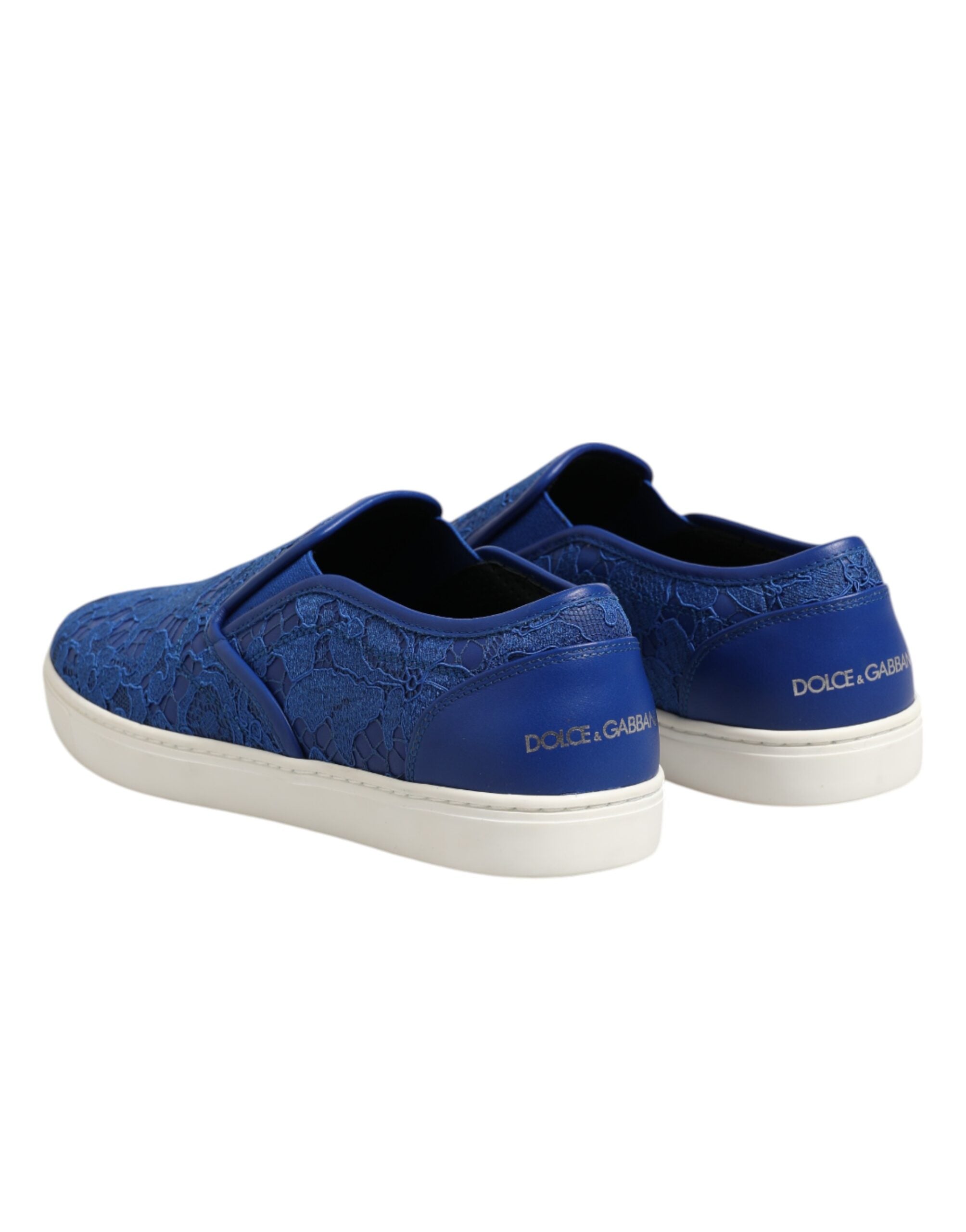 Dolce & Gabbana Blue Leather Lace Slip On Sneaker Men's Shoes