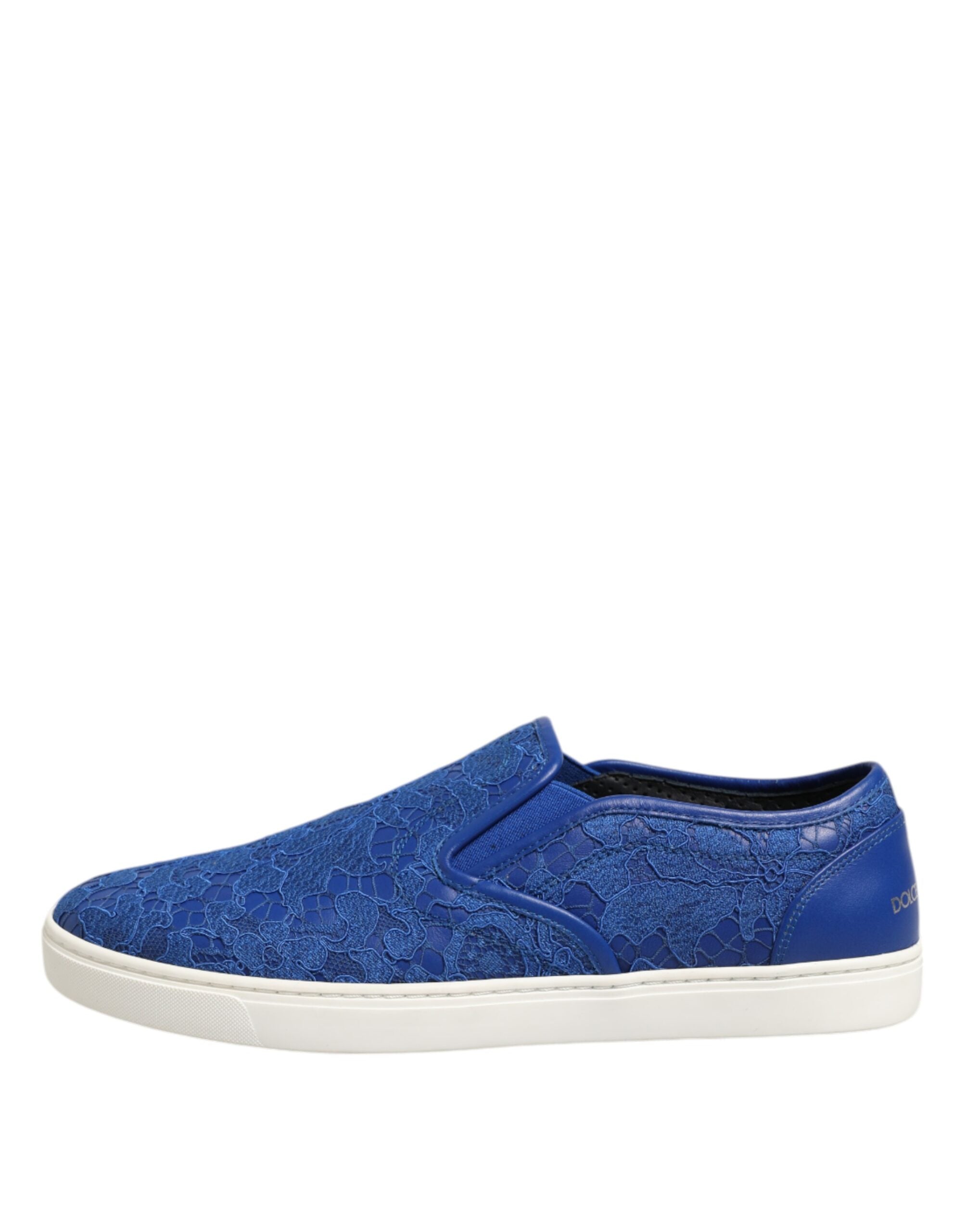 Dolce & Gabbana Blue Leather Lace Slip On Sneaker Men's Shoes