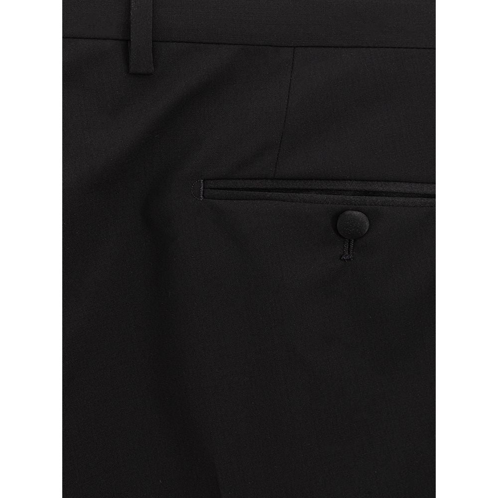 Dolce & Gabbana Black Wool Dress Men's Pants
