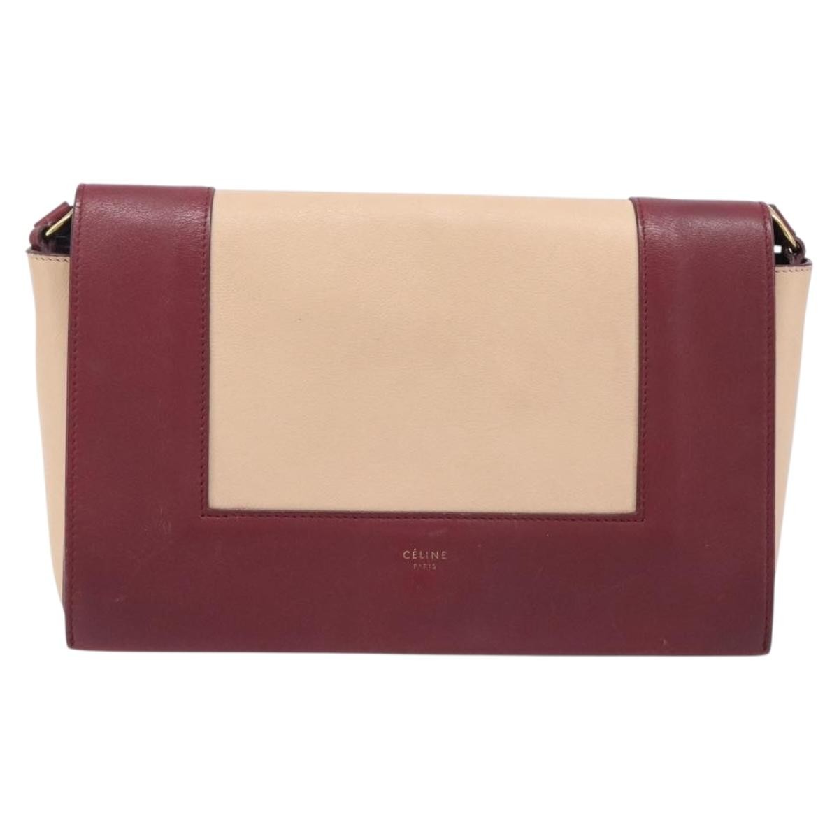 Celine Frame Leather Beige Leather Shoulder Bag Bag (Pre-Owned)